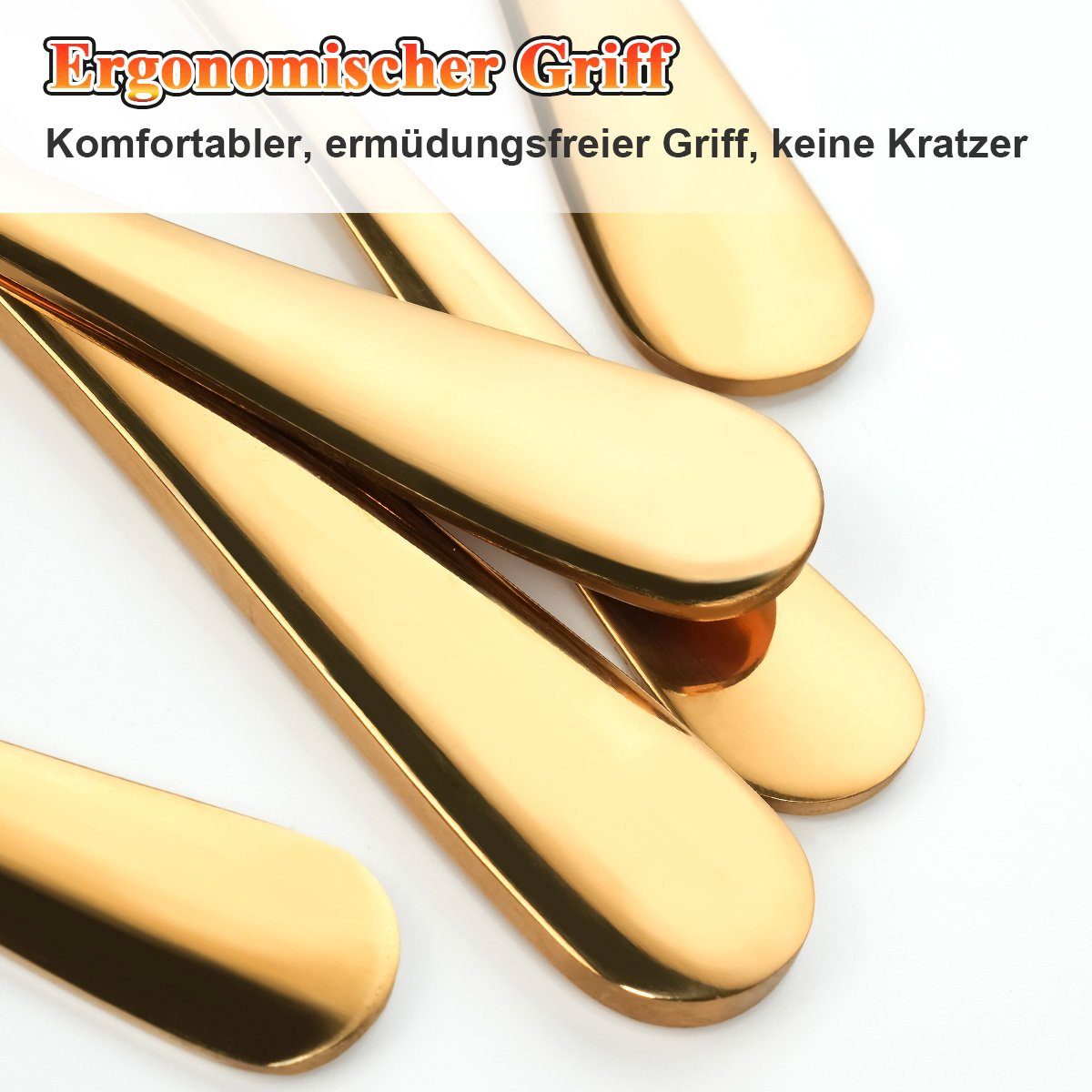 in Essbesteck-Set Exklusives mit für Bankett Gold Essbesteck-Set Geschenkbox edler 48-teiliges für Besteck-Set 12 Geschenkbox, Personen MULISOFT