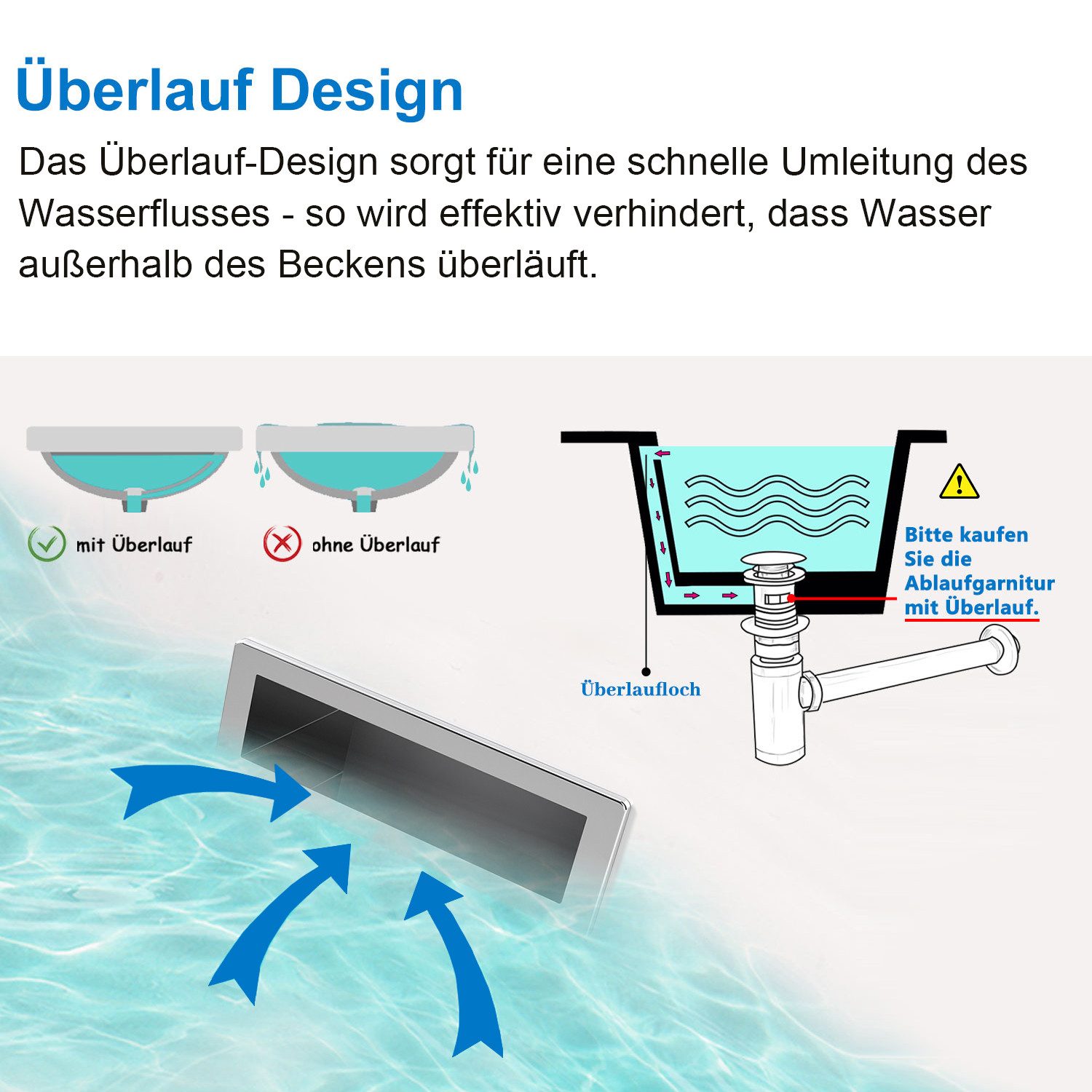 duschspa Waschtisch Waschbecken mit Unterschrank Badschrank Waschplatz Badmöbel Set, Matt, 50/60/80/100/120cm – Bild 5 von 5