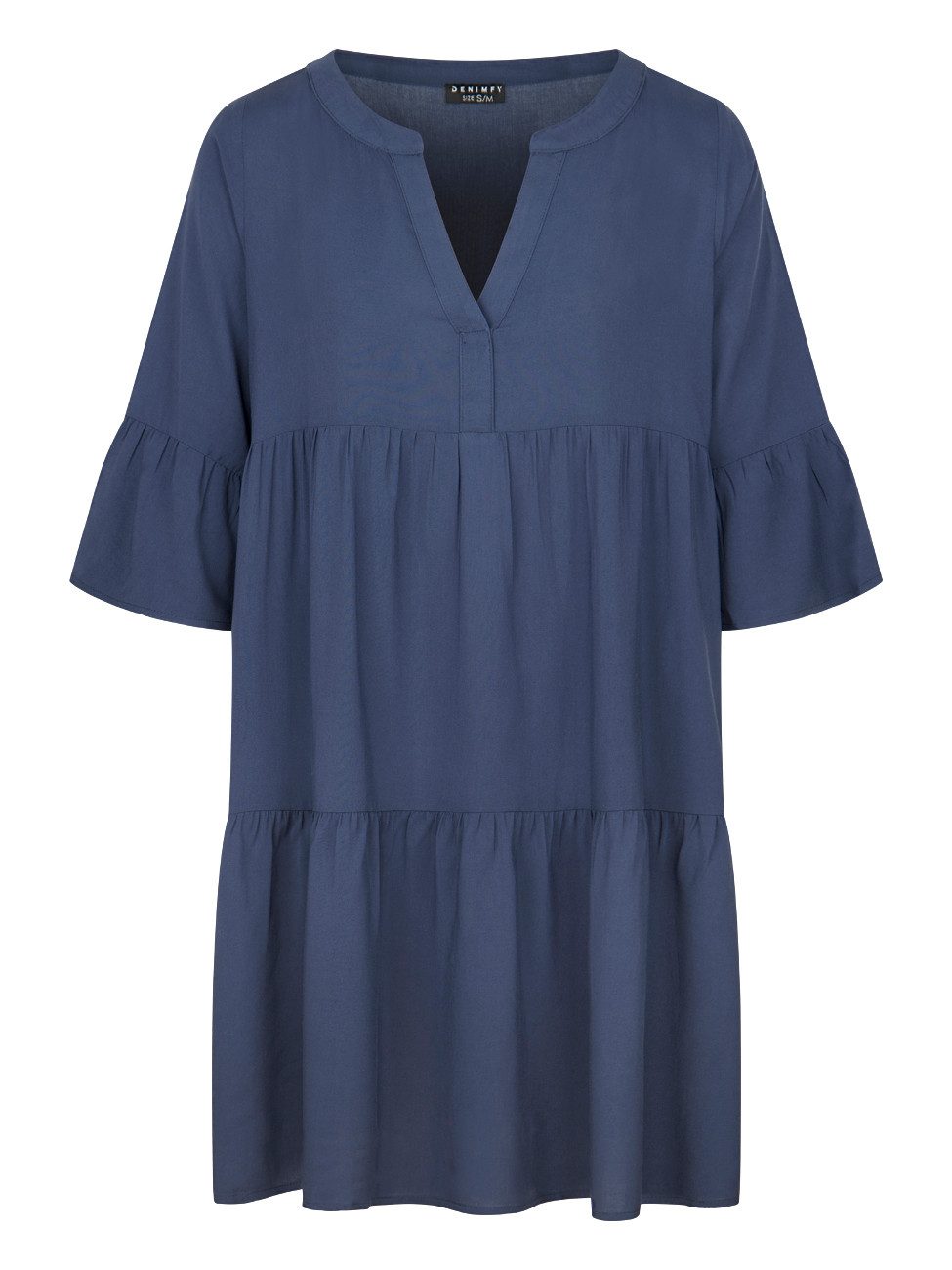 DENIMFY Sommerkleid Damen Kleid DFFrida A-Linie 3/4 Arm Freizeitkleid mit V-Ausschnitt aus 100% Viskose – Bild 3 von 5