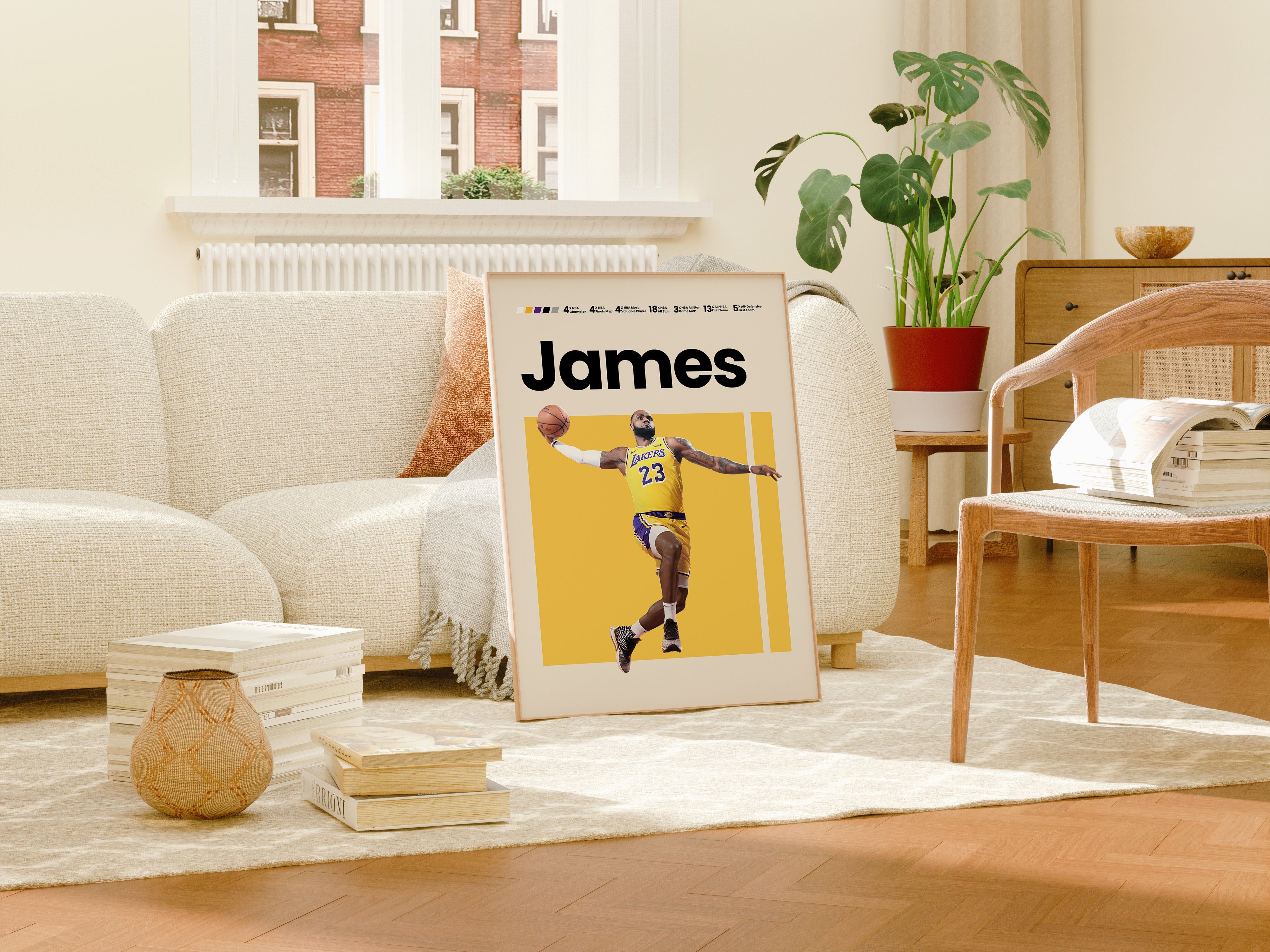 JUSTGOODMOOD Poster Premium ® Lebron James · Basketball · ohne Rahmen