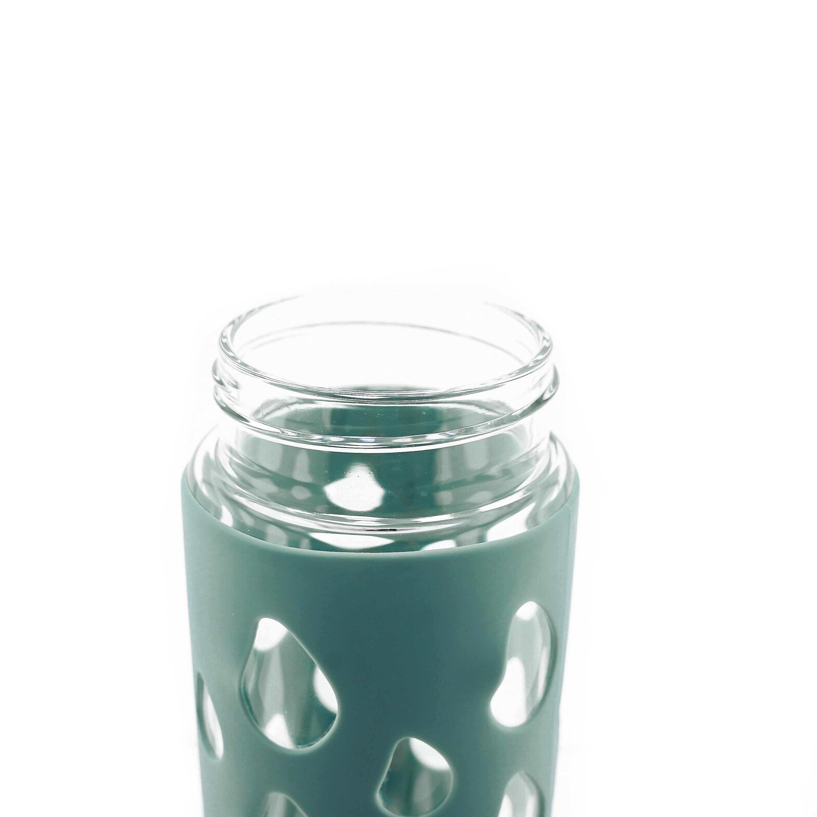 MATO Trinkflasche aus temperaturbeständigem Borosilikatglas mit Silikonhülle 600 ml
