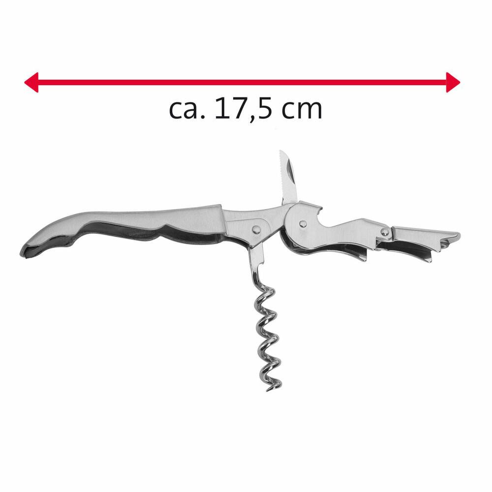 WESTMARK Korkenzieher Kellnerbesteck, Korkenzieher mit 2-Stufen-Hebel, Profi, spülmaschinengeeignet