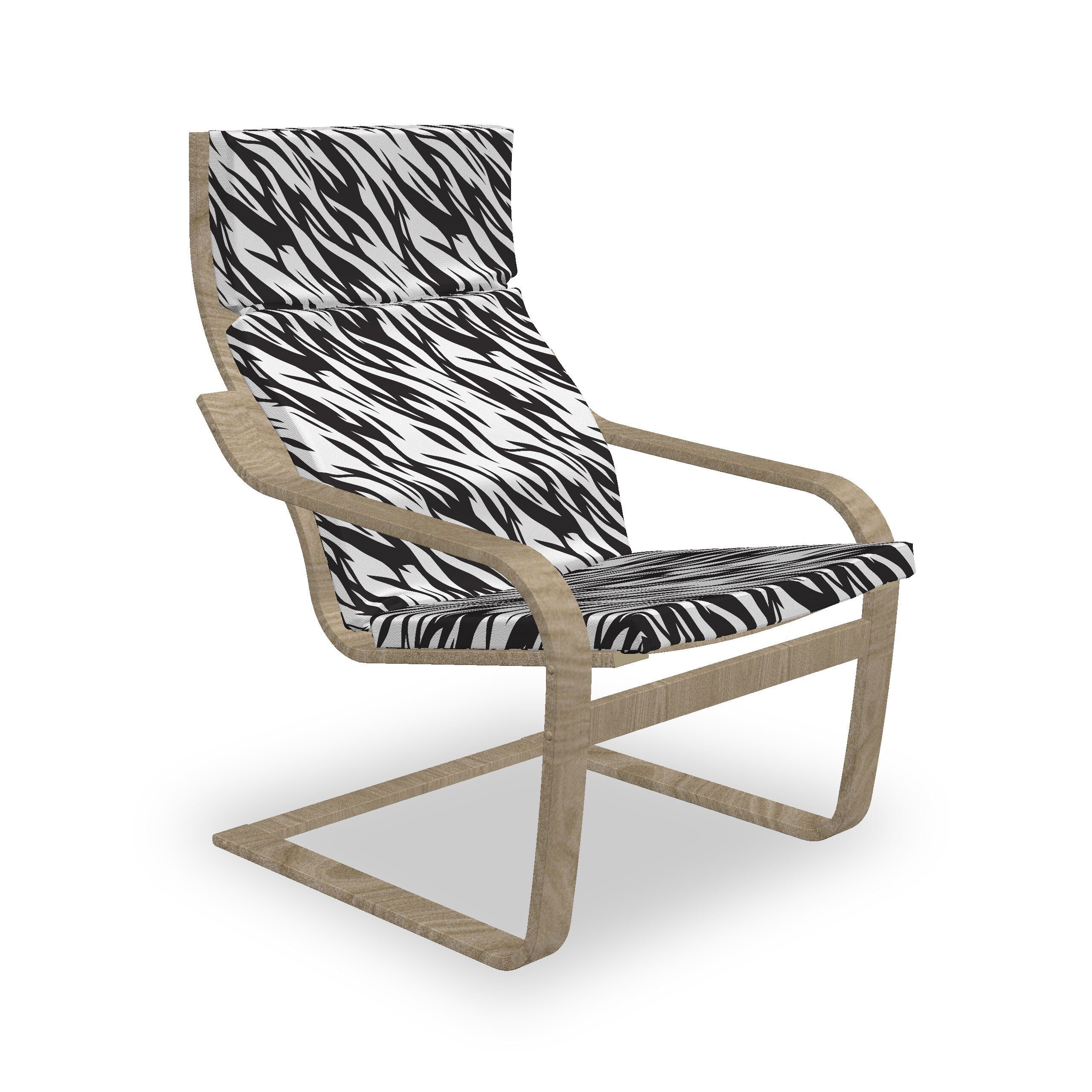 Abakuhaus Stuhlkissen Sitzkissen mit Stuhlkissen mit Hakenschlaufe und Reißverschluss, Zebra-Druck Exotische Savanna Stripy