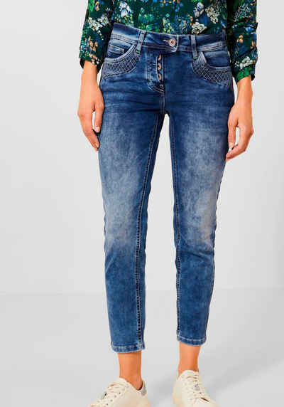 Cecil Slim-fit-Jeans mit Stickerei auf den Eingriffs- und Gesäßtaschen