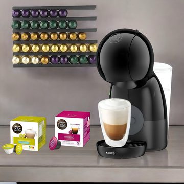 Krups Kapselmaschine Nescafé Dolce Gusto Piccolo ca 70 Kapseln Kapselhalter 3 Espresso Glas, Dolce Gusto, 30 Kaffeekreationen, 0,8 L Wassertank, Heiß-Kaltgetränke