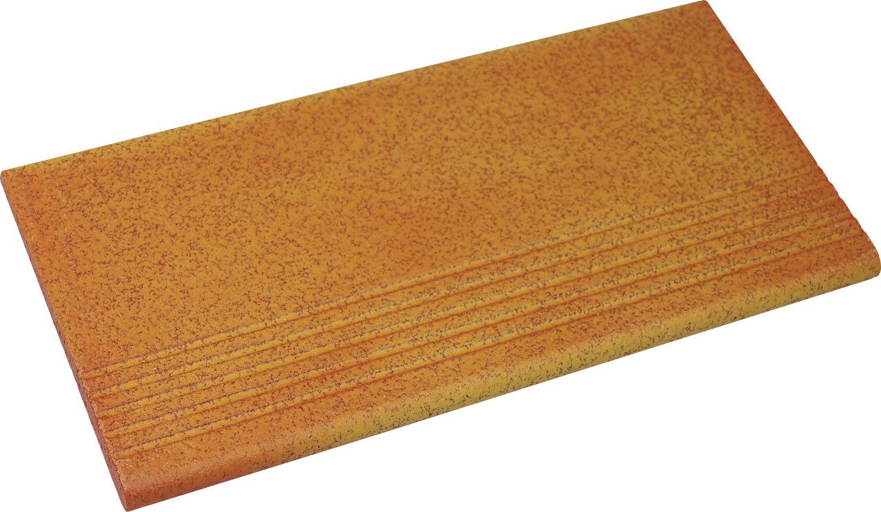 Ammonit Keramik Bodenfliese Treppenfliese Spaltplatte 24 x 11,5 cm, Steinzeug, Rot