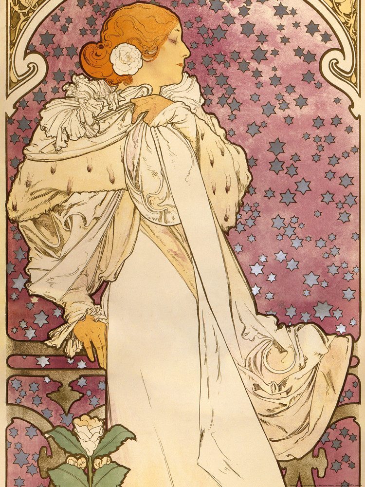 Poster Alphonse Mucha Kunstdruck Bild - Sarah Bernhardt, Die