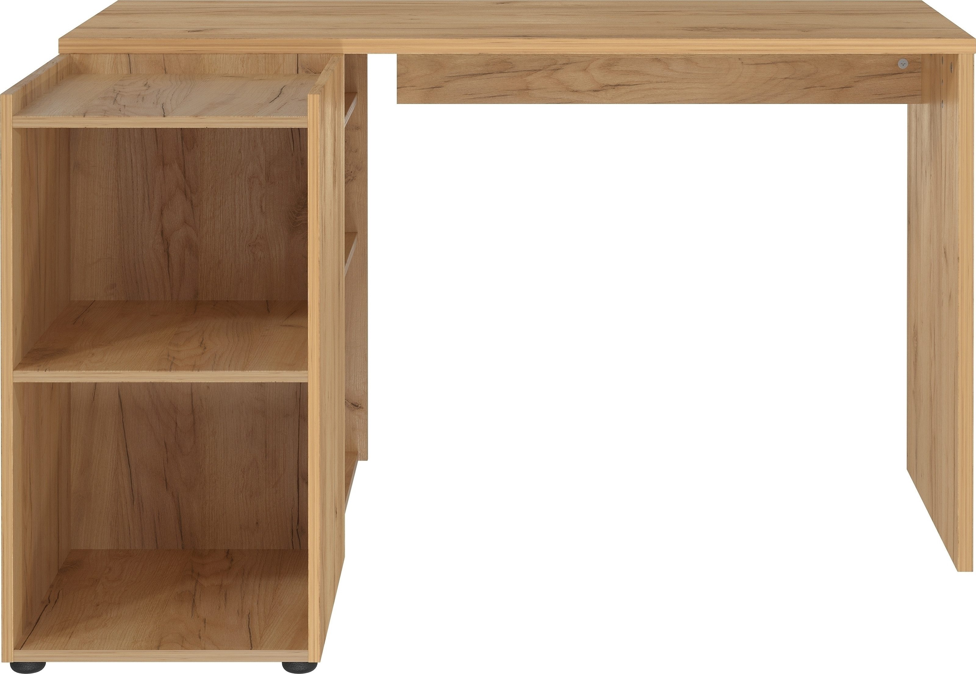 freiraum Eckschreibtisch 1739, 5 Fächer, Navarra-Eiche-Dekor - 129x76x107cm (BxHxT)