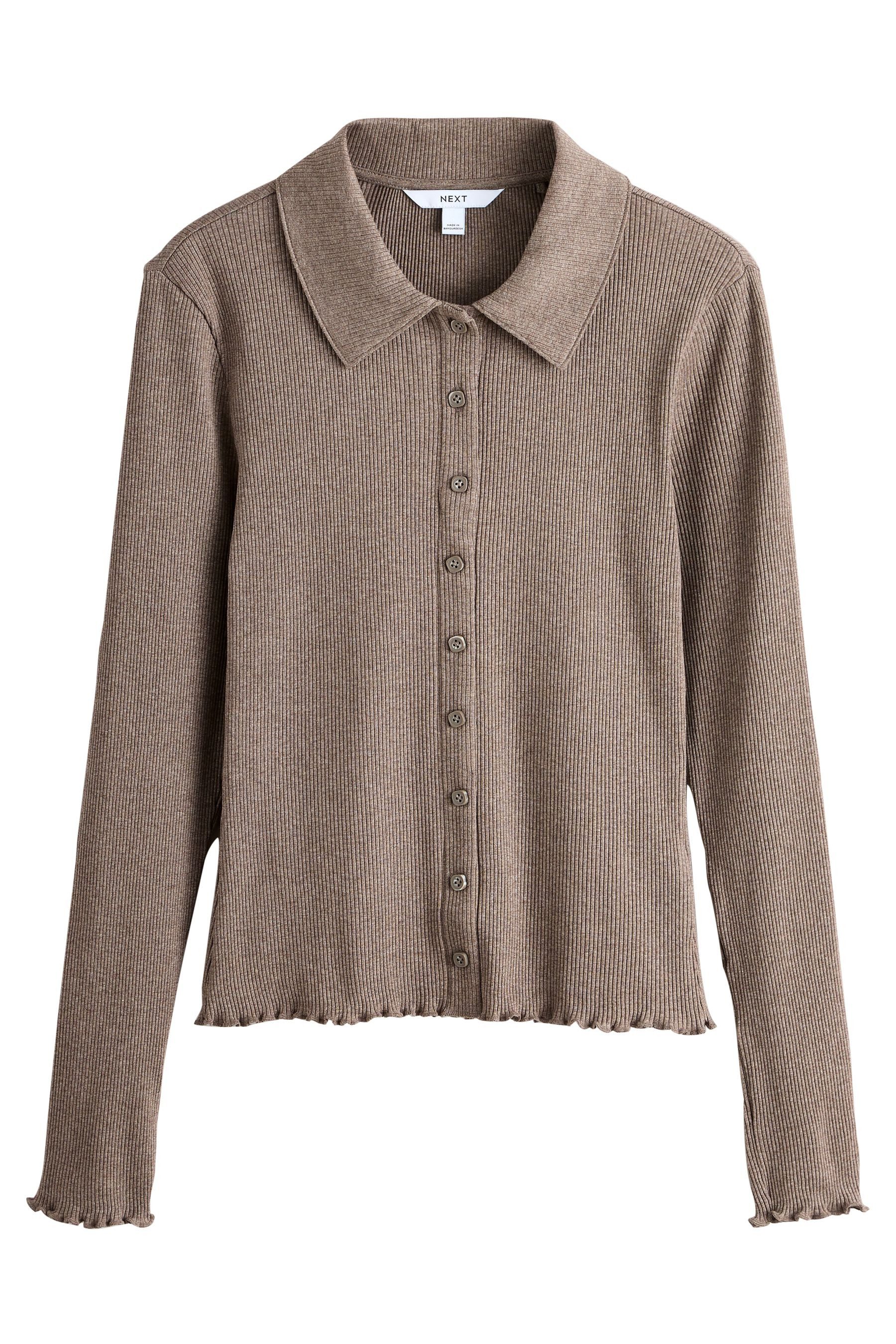Next Langarm-Poloshirt Langärmeliges, geripptes, geknöpftes Poloshirt (1-tl günstig online kaufen