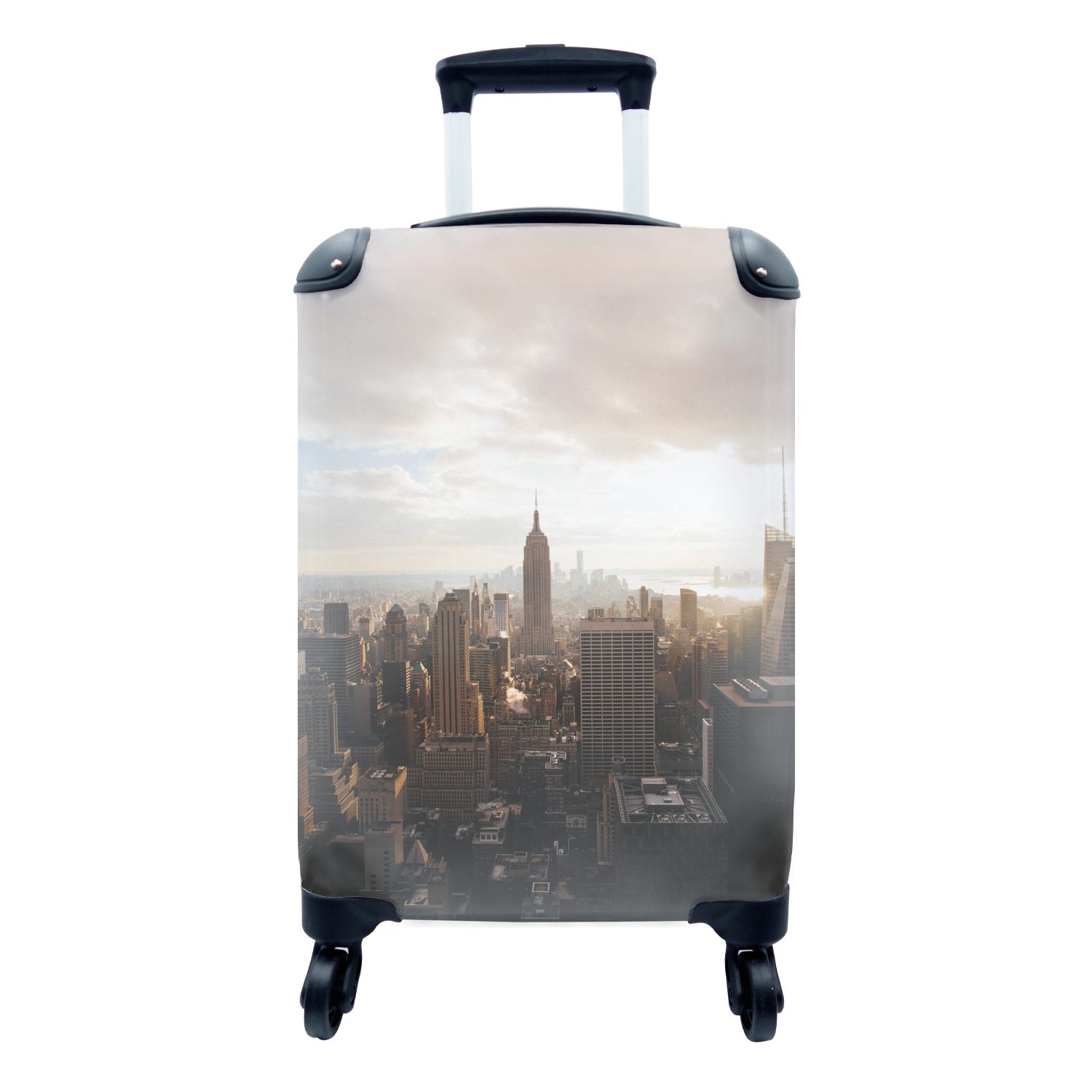 MuchoWow Handgepäckkoffer New York - Architektur - Licht, 4 Rollen, Reisetasche mit rollen, Handgepäck für Ferien, Trolley, Reisekoffer