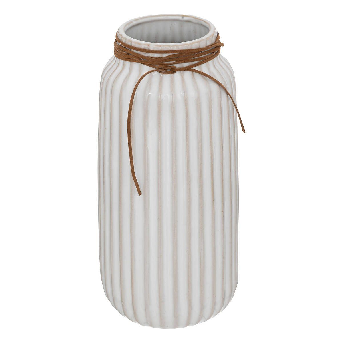 Atmosphera Créateur d'intérieur Dekovase Keramikvase mit dekorativem Riemen, 28,5 cm (einzeln)