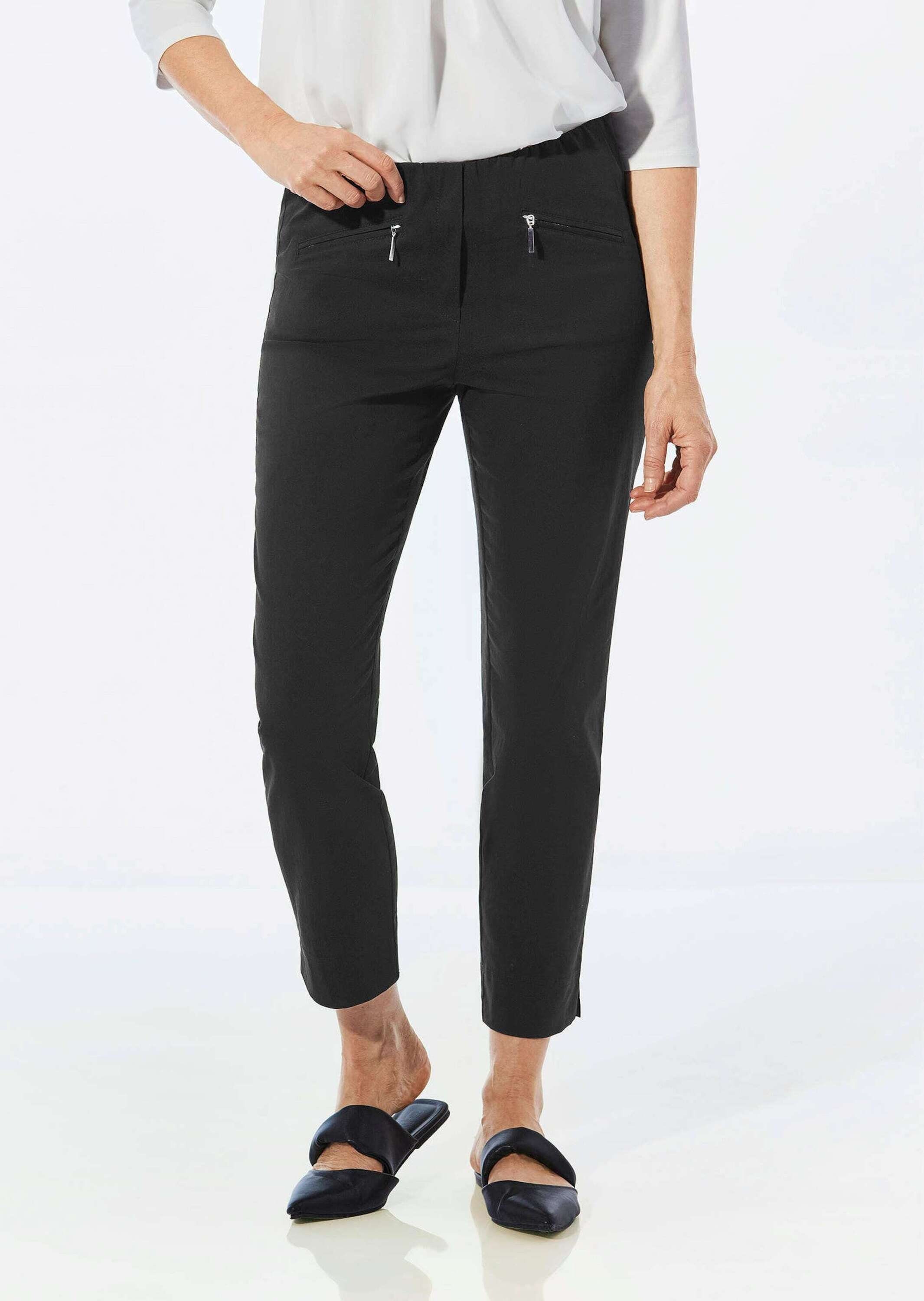 GOLDNER 7/8-Caprijeans Stretchhose LOUISA, dehnbar & mit Taschen Komfortable 7/8-Slim Fit Hose mit Schlupfbund und Stretchanteil