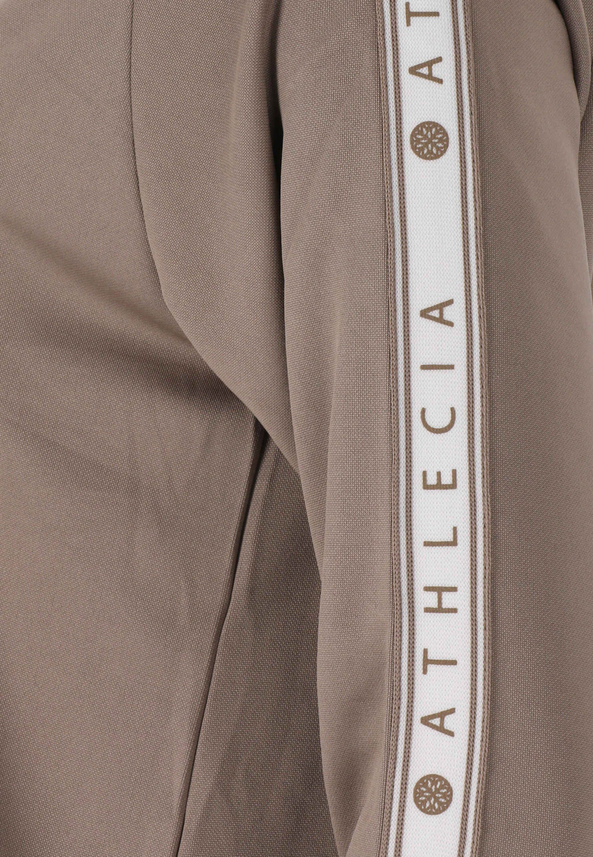 beige mit SELLA ATHLECIA (1-tlg) hippen Logoprint-Streifen Langarmshirt