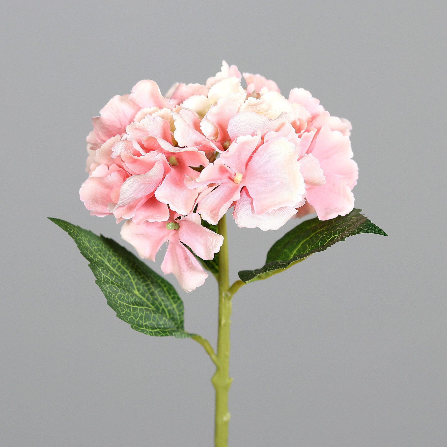 Kunstblume Hortensien Pick, pink, 32 cm Blüte Blätter naturgetreu Kunstblume, DPI