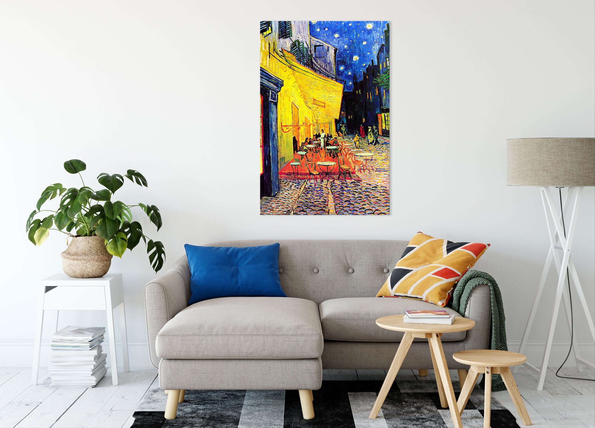 Pixxprint Leinwandbild Vincent Van Gogh - Nachtcafé Nachts vor dem Café, Vi günstig online kaufen