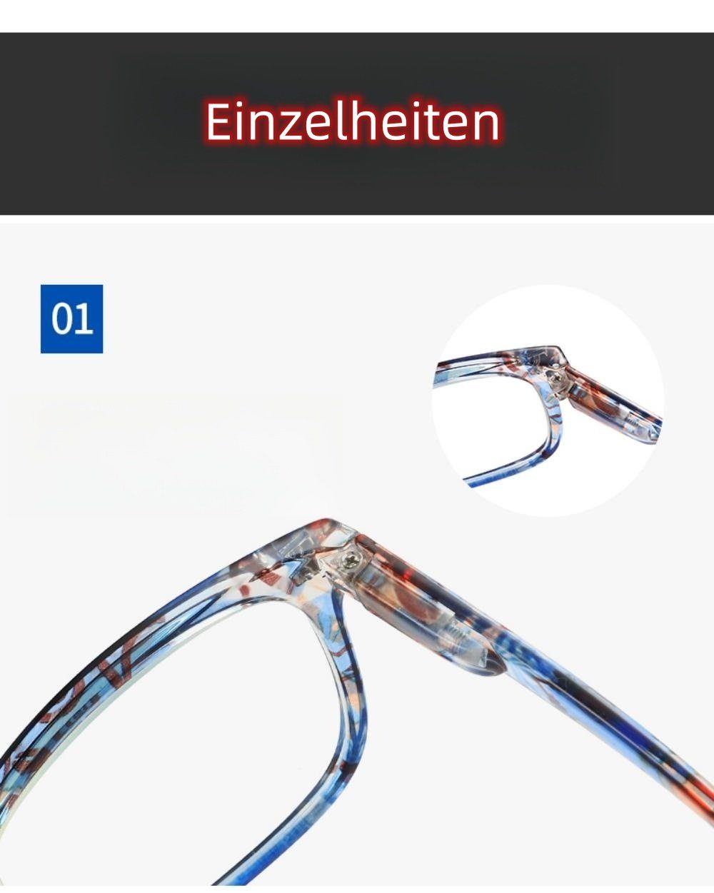 bedruckte Rahmen anti Lesebrille presbyopische Gläser blaue PACIEA Grün