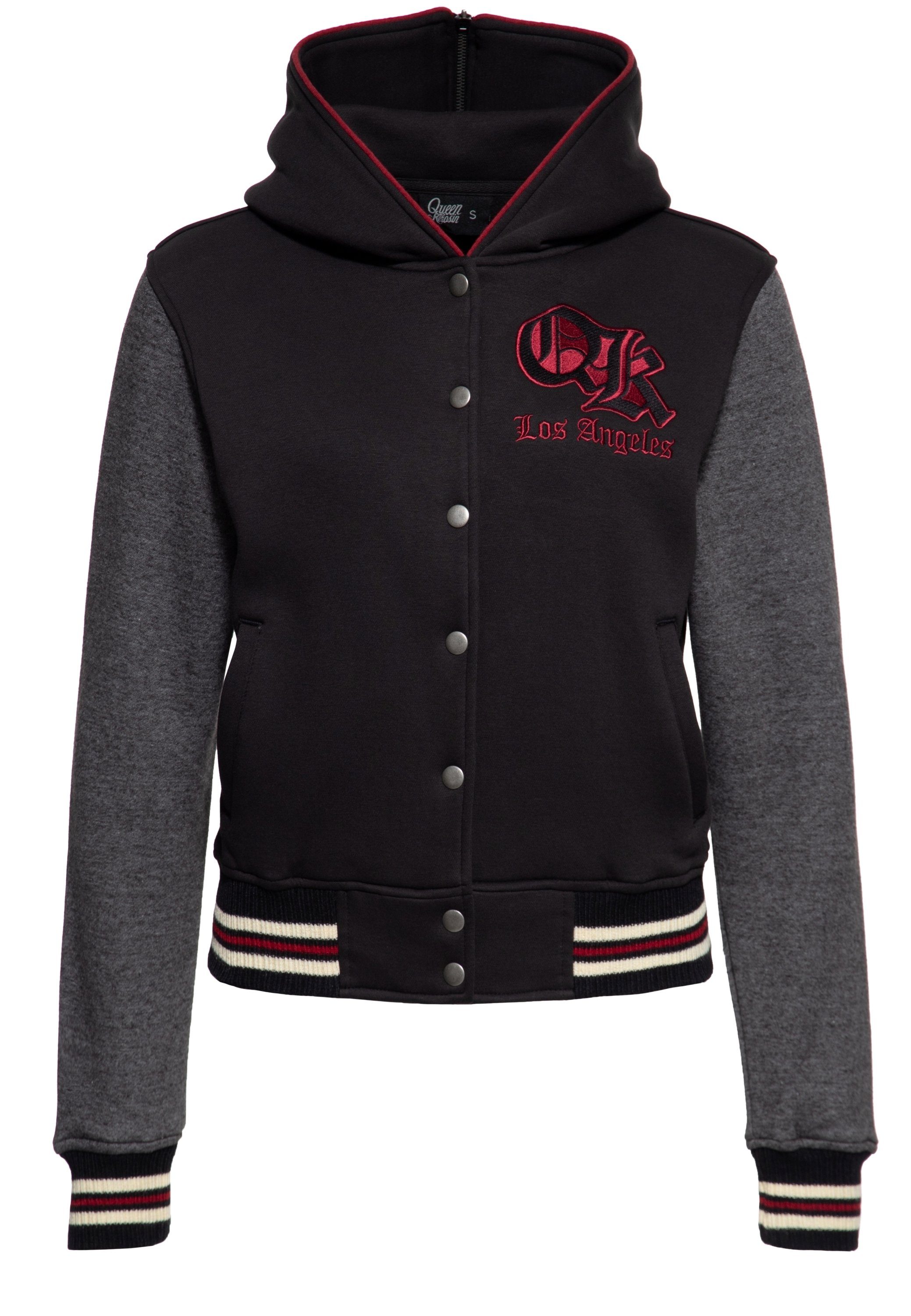 QueenKerosin Collegejacke Road Queens mit Kapuze