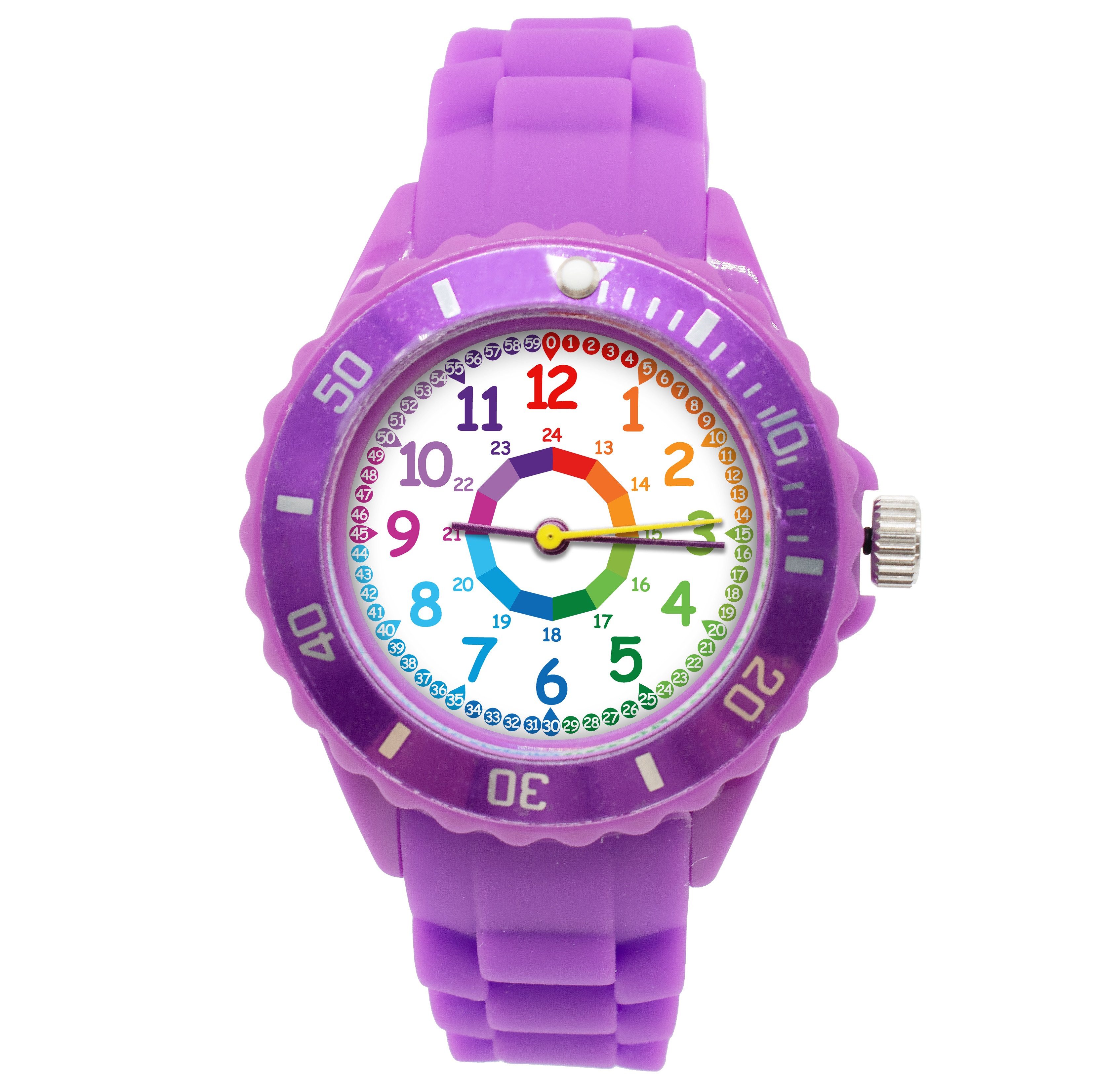 Quarzuhr Regenbogen Kinderuhr Analog Lernuhr Silikon Armbanduhr