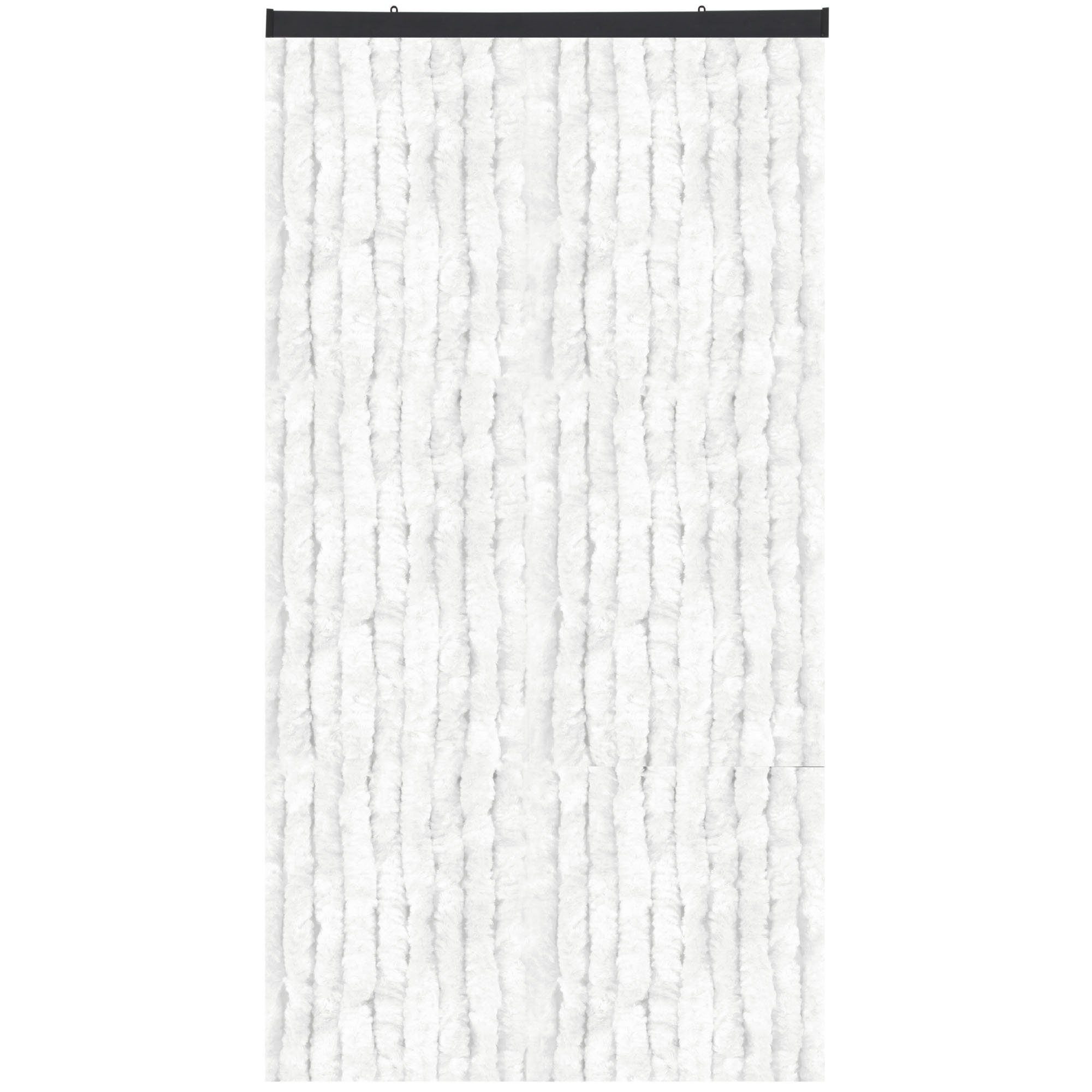 Arsvita Türvorhang Flauschvorhang inkl. Befestigungsschiene (1 St), Ösen, verdunkelnd, Flauschvorhang 160x220 cm in Unistreifen weiß