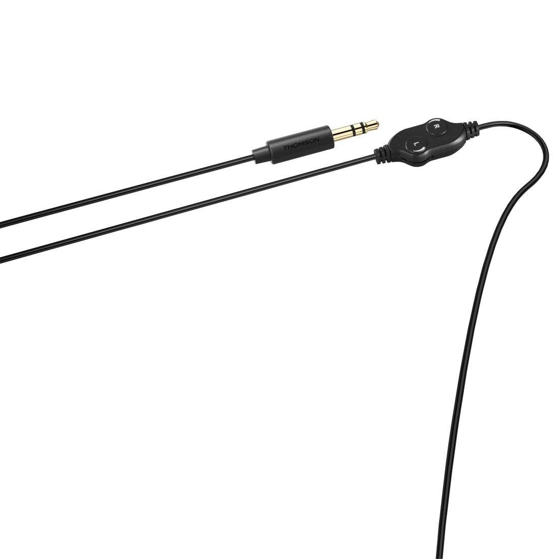 Thomson TV Headset Over-Ear mit gepolsterte (2 Seniorenkopfhörer, langes On-Ear-Kopfhörer Ohrmuscheln Lautstärkeregler, Kopfbügel) Mikrofon, Kabel und