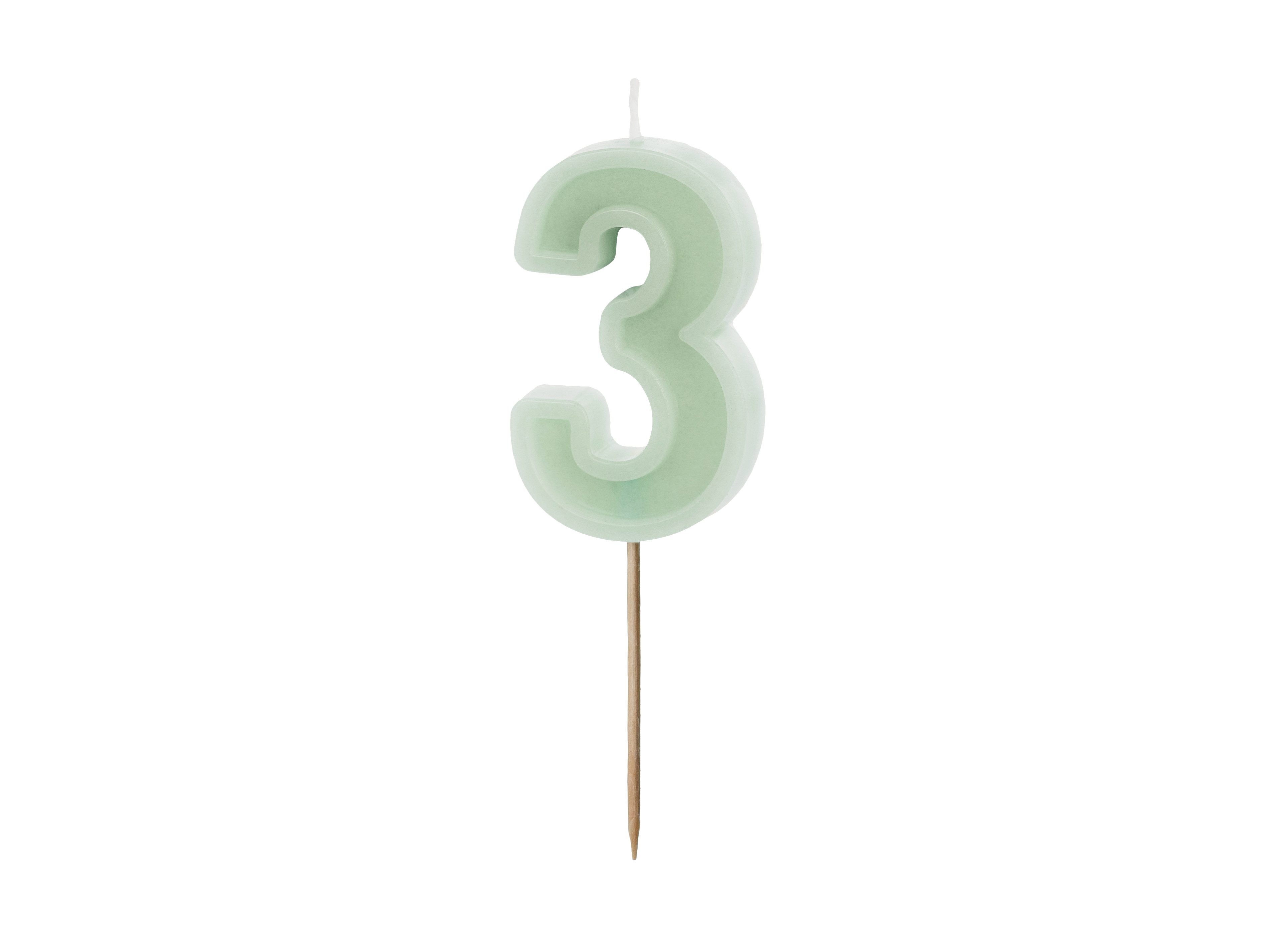 partydeco Geburtstagskerze Kerzenzahl #3, 6 cm günstig online kaufen