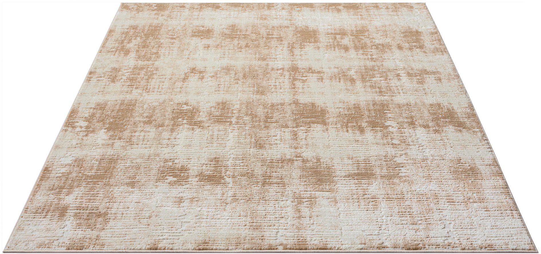 Teppich »Authal«, Home affaire, rechteckig, Höhe: 9 mm, dezenter Glanz, Schrumpf-Garn-Effekt, im Vintage-Look, dichte Qualität sand