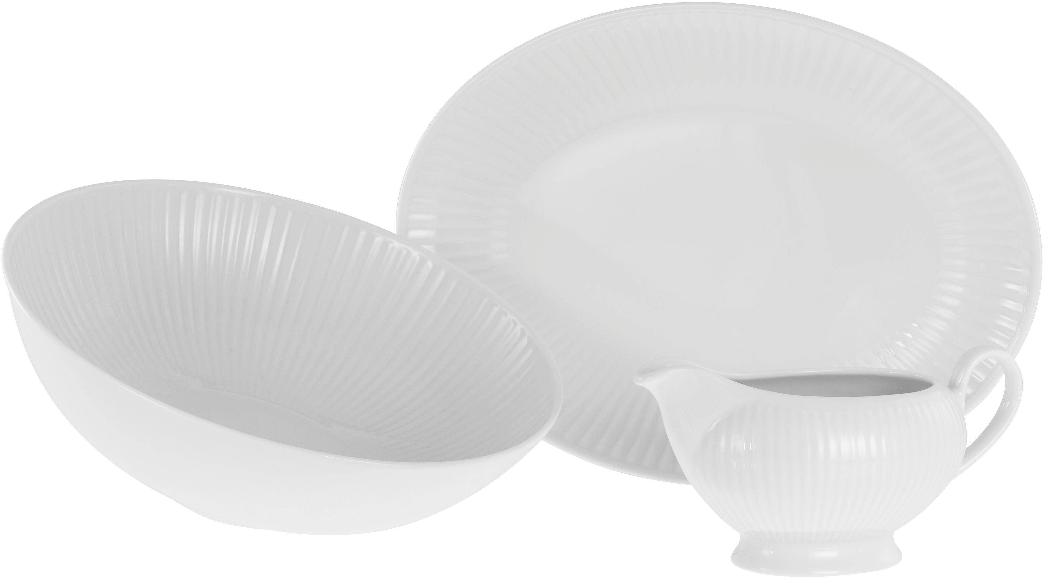 CreaTable Servier-Set Valencia, Servierset, 3-tlg, Porzellan, (Set, 3-tlg), Elegant, Boho Chic