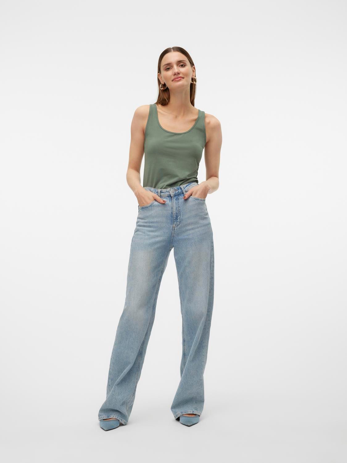 Vero Moda Tanktop VMLULU LONG TANK TOP JRS GA NOOS Baumwollmischung, regular fit