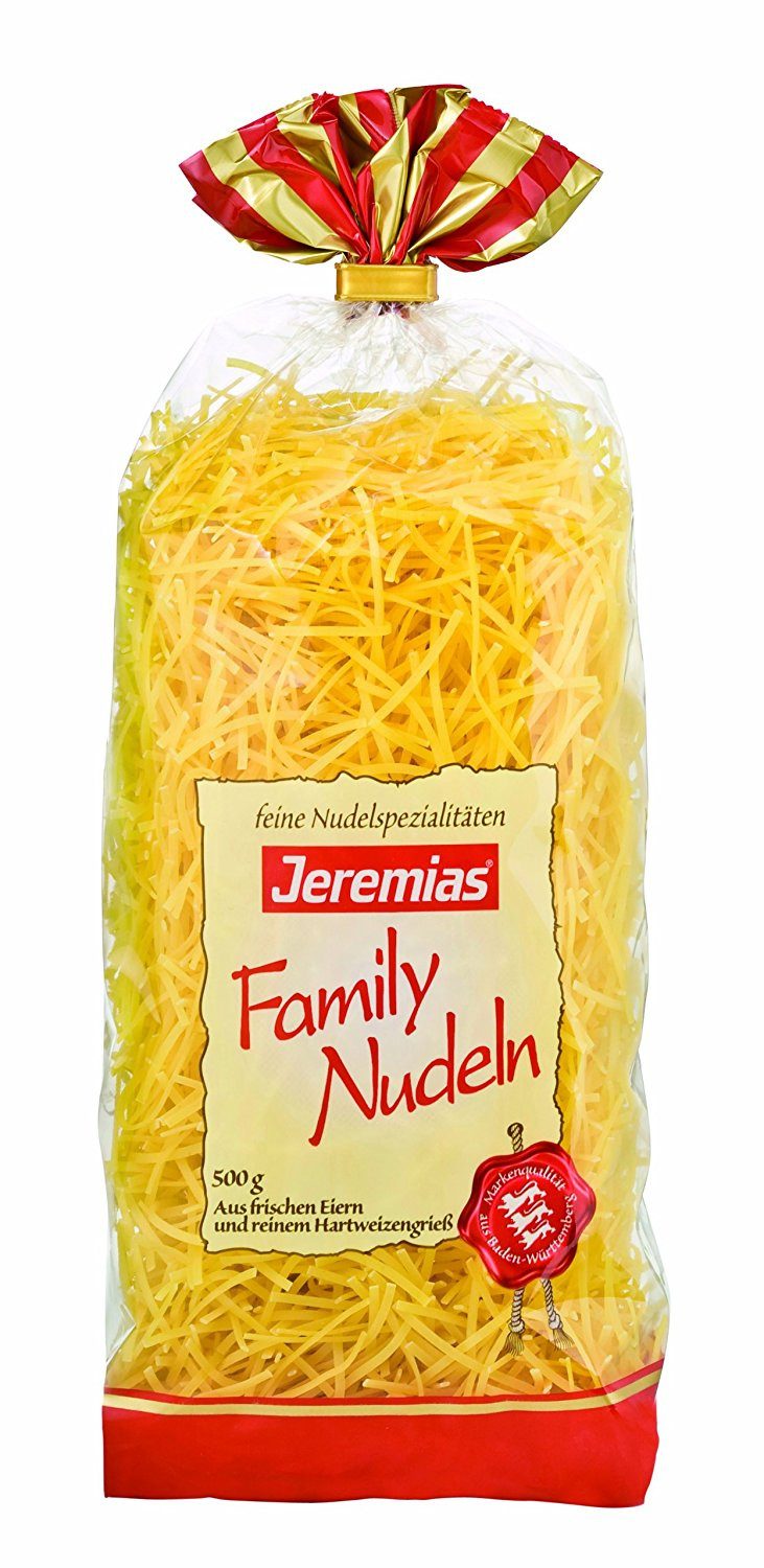 Jeremias Nudeln, Jeremias Family Suppennudeln 2 mm mit frischen Eiern 500g 4er Pack