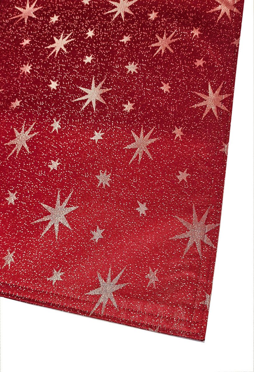 Tischläufer Glitzer Sterne Tischläufer 40x100 Rot Gold Weihnachten, doppelt günstig online kaufen