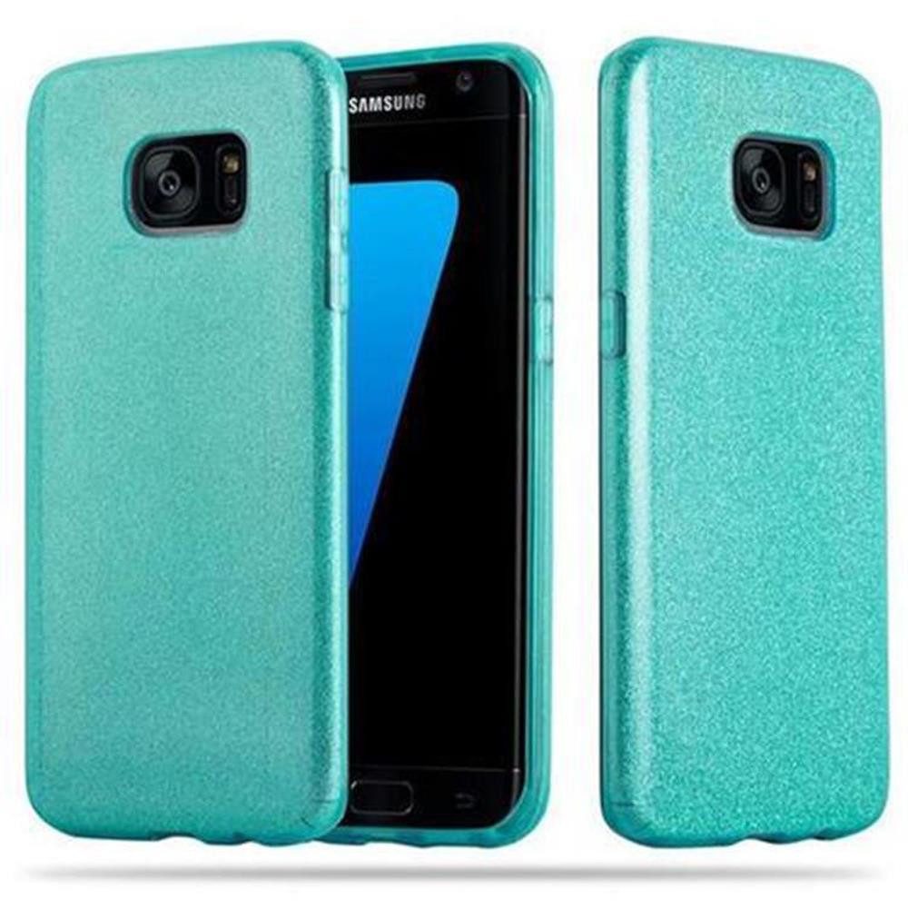 Cadorabo Handyhülle für Samsung Galaxy S7 EDGE Hülle Samsung Galaxy S7 EDGE, Flexible TPU Silikon Handy Schutzhülle - Hülle - mit Glitzer