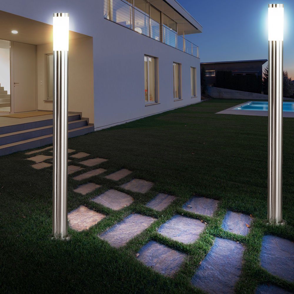 etc-shop LED Außen-Stehlampe, Leuchtmittel inklusive, Außen Warmweiß, Stehleuchte Garten Außenleuchte Sockelleuchte Standlampe