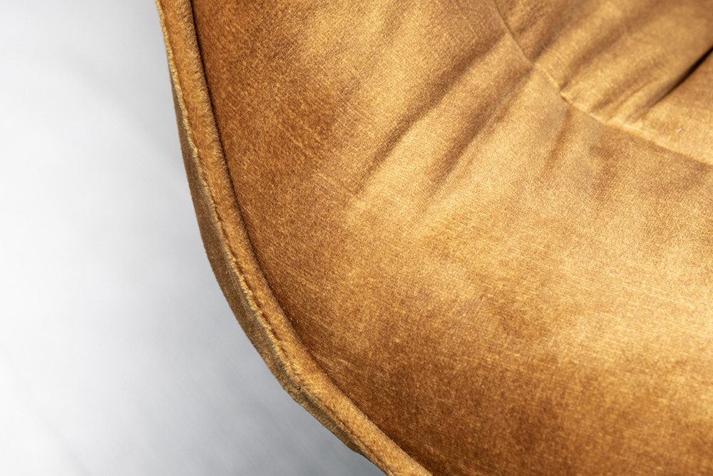 riess-ambiente Polsterstuhl THE DUTCH COMFORT senfgelb / schwarz (Einzelartikel, 1 St), Esszimmer · Samt · Metall · mit Armlehne · Retro. Reduzierter Preis € 79,95. Unverbindliche Preisempfehlung € 259,00