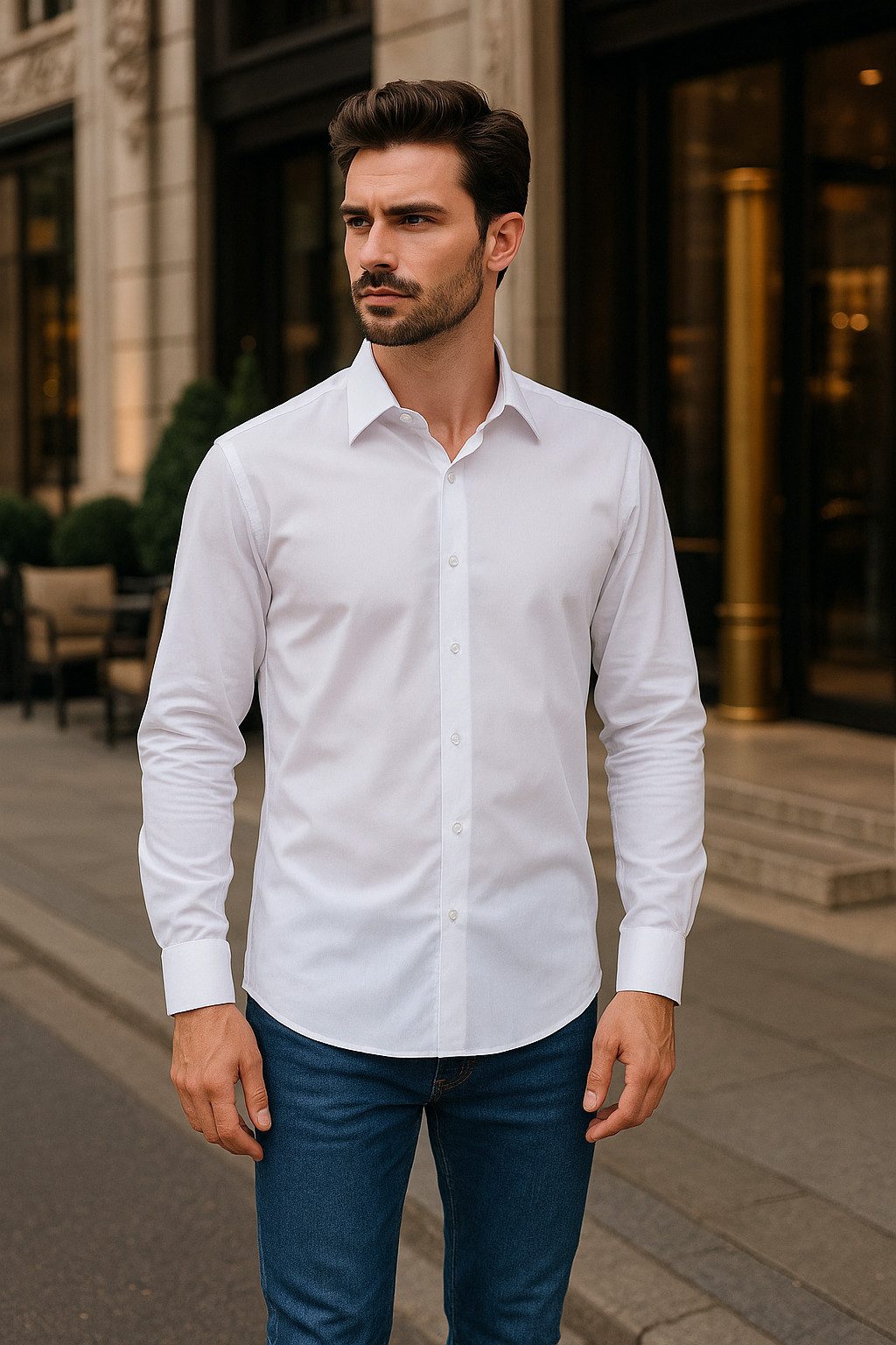 JEEL Langarmhemd Herren Hemd Langarm (1-tlg) Slim Fit