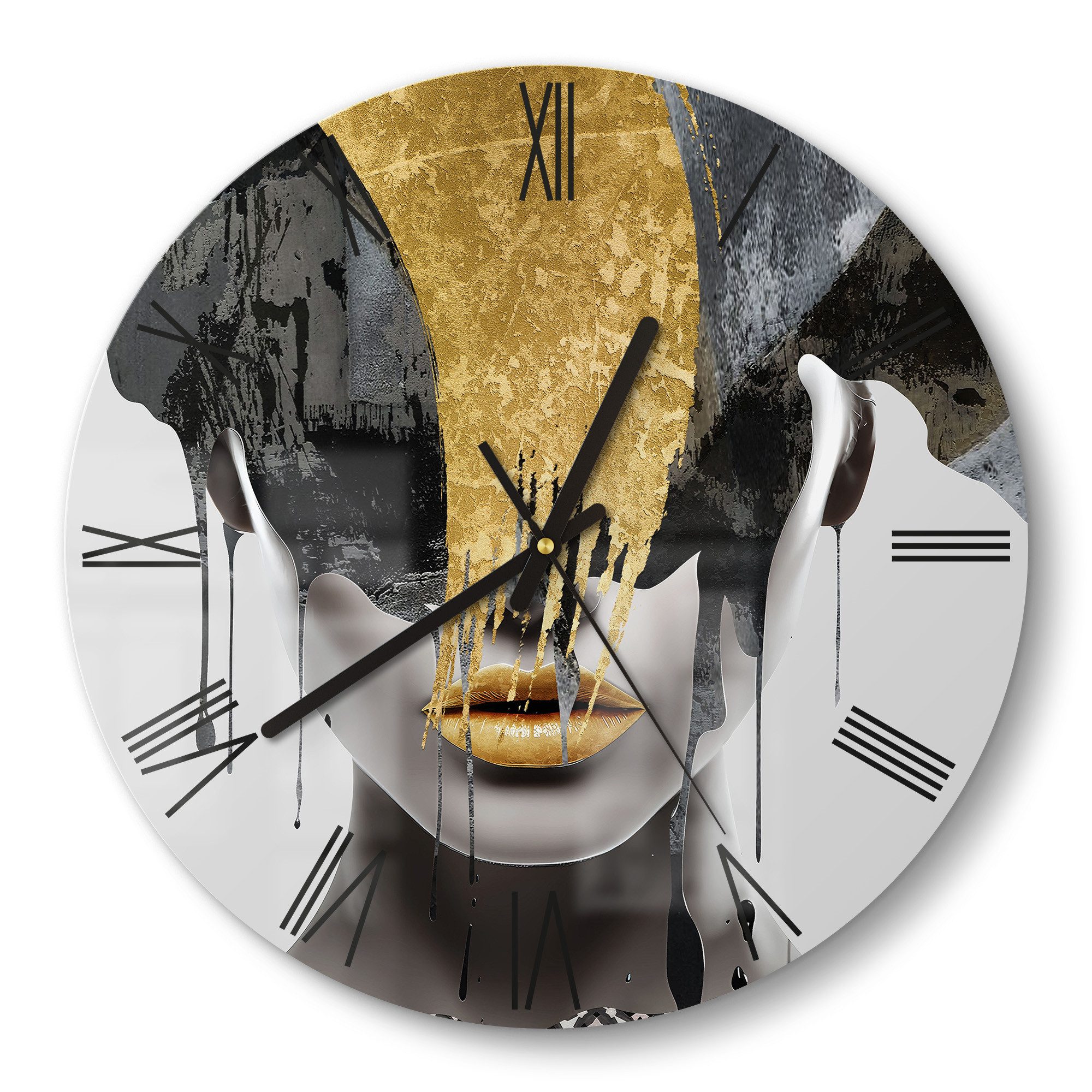 DEQORI Wanduhr 'Goldener Schimmer' (Glas Glasuhr günstig online kaufen