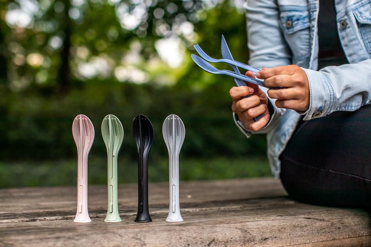 KOZIOL Besteck-Set Besteck-Set KLIKK ORGANIC, 3-teilig, KOZIOL, Kunststoff