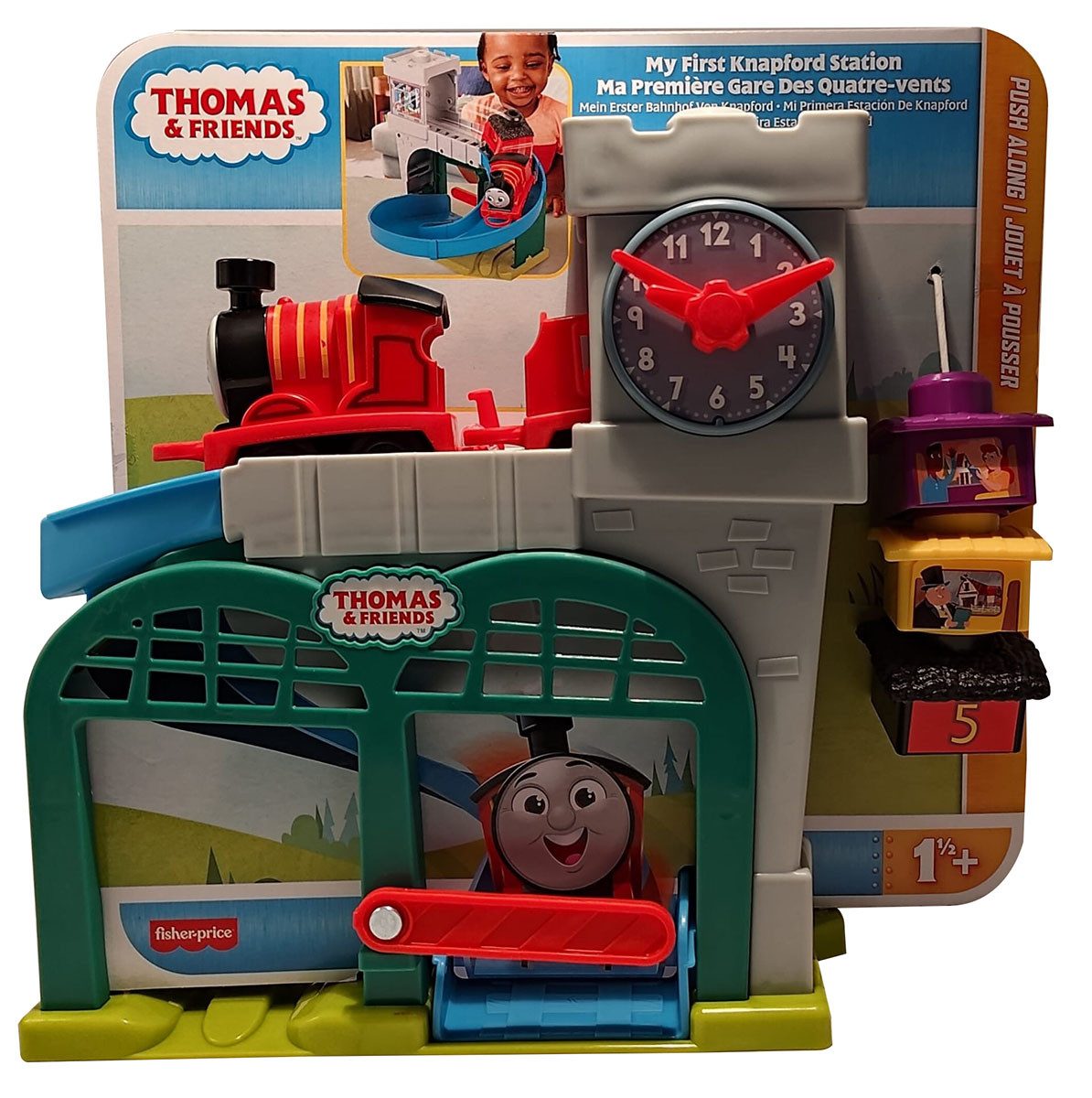 Fisher Price Spielzeug-Eisenbahn Fisher Price Thomas and Friends Bahnhof mit Zug Rollenspiele Lok