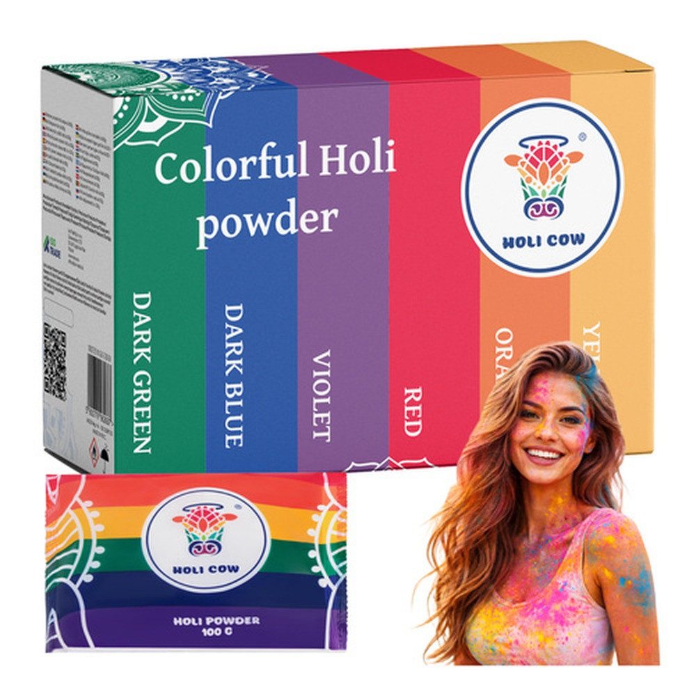 ISO TRADE Bastelfarbe Festival-Farben Farbpulver 6x100g, Das ungiftige Pulver besteht aus natürlicher Maisstärke