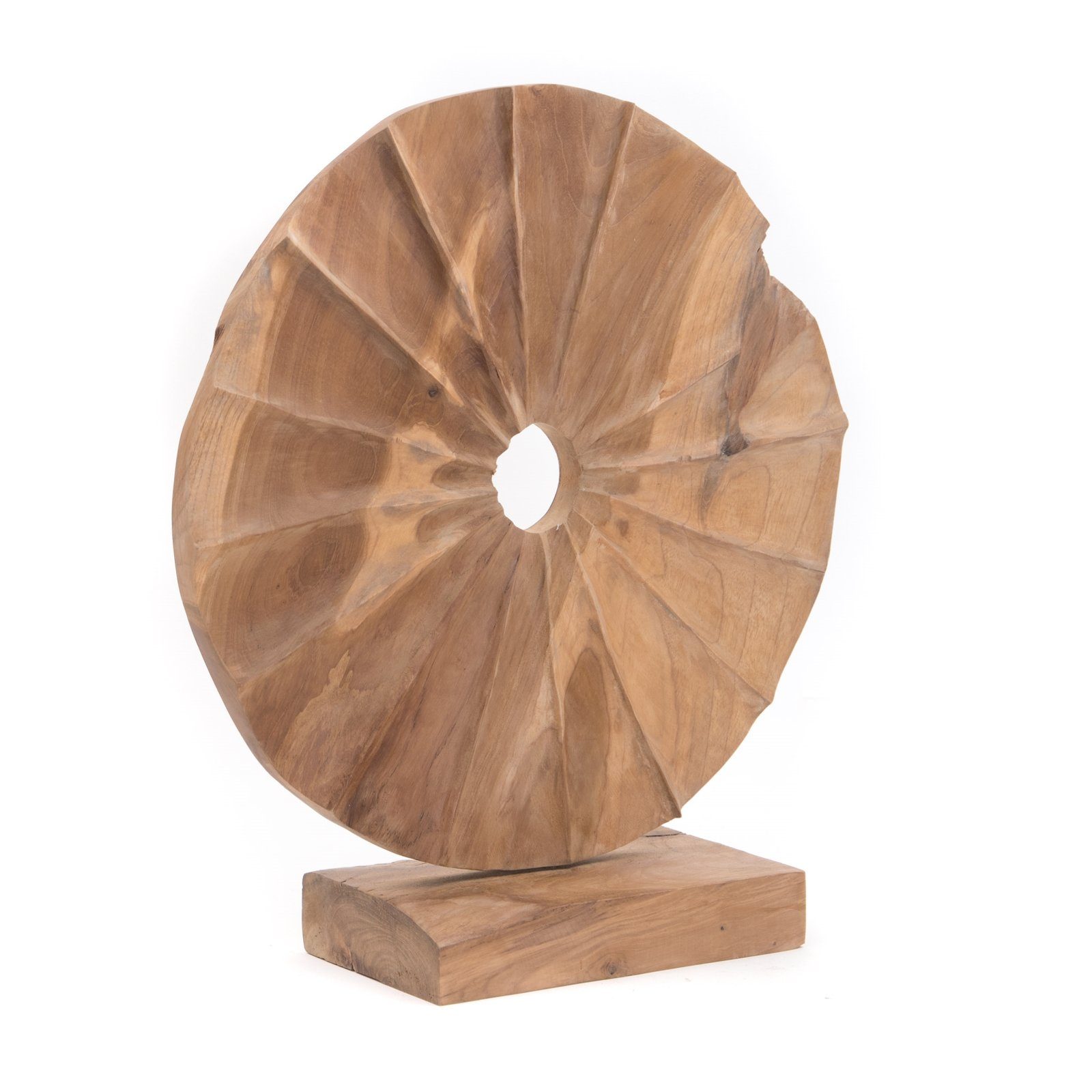 CREEDWOOD Skulptur RUNDE NATUR SKULPTUR "CIRCULAR II", Teak, Teakholz Figur