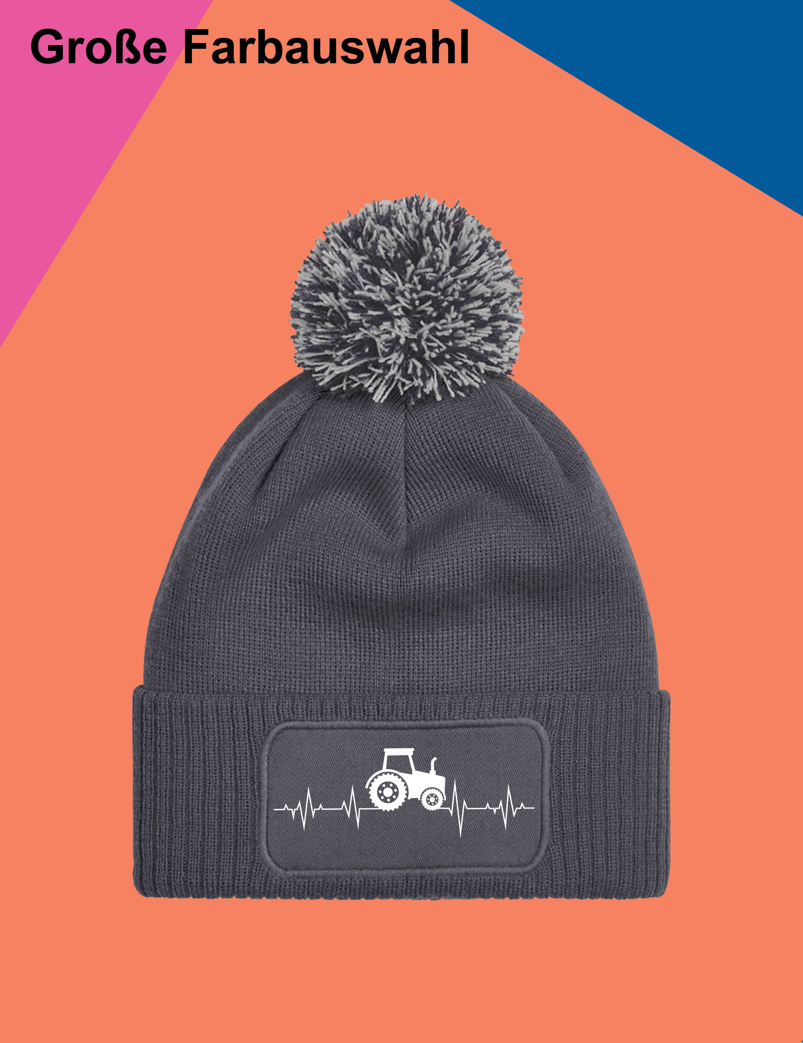 Youth Designz Beanie Unisex Strick Bommel Beanie Mütze mit Heartbeat Trakto günstig online kaufen