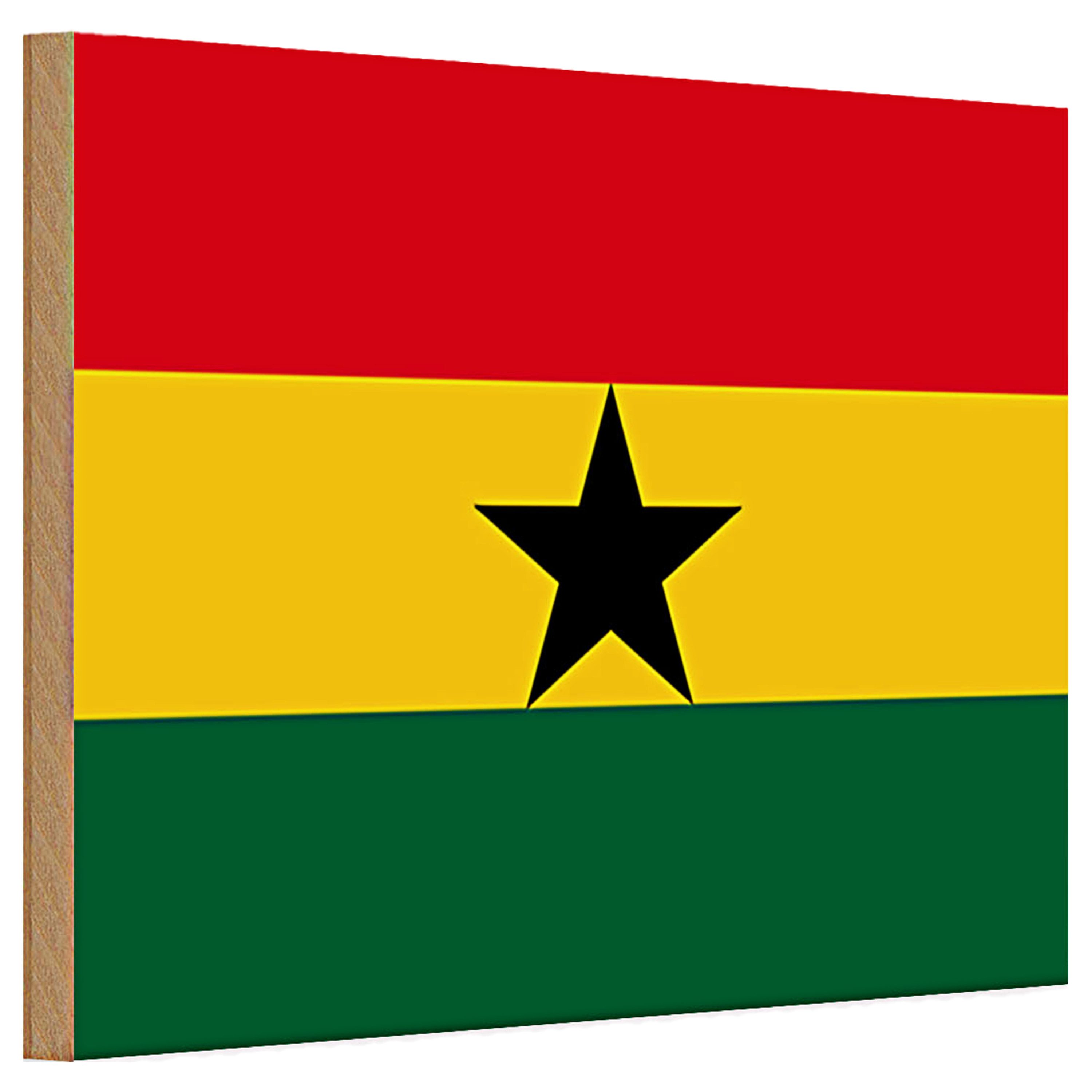 Roomando Holzbild Holzschild Flagge Ghana 30x20cm Flag of Ghana