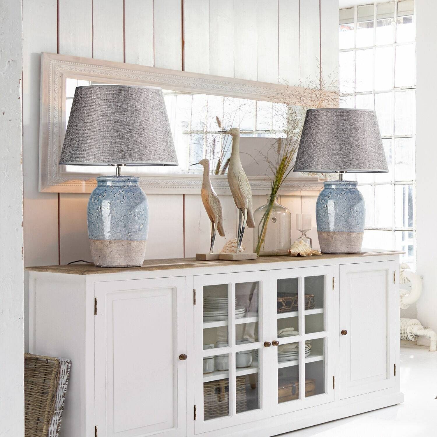Mirabeau Tischleuchte Tischlampe Manly grau