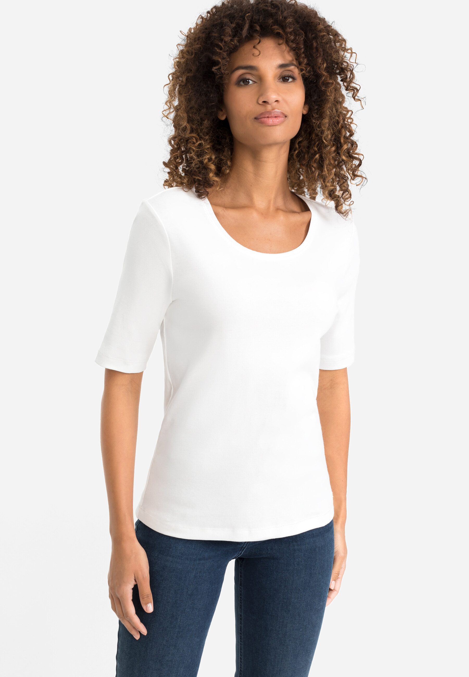 Olsen T-Shirt Shirt mit Rundhalsausschnitt und kurzen Ärmeln
