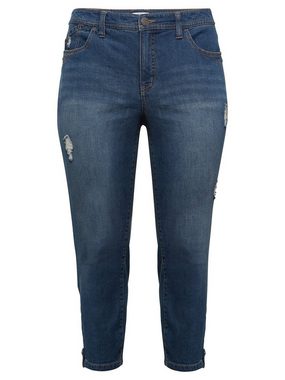 Sheego Stretch-Jeans Große Größen in 7/8-Länge mit Destroyed-Effekten