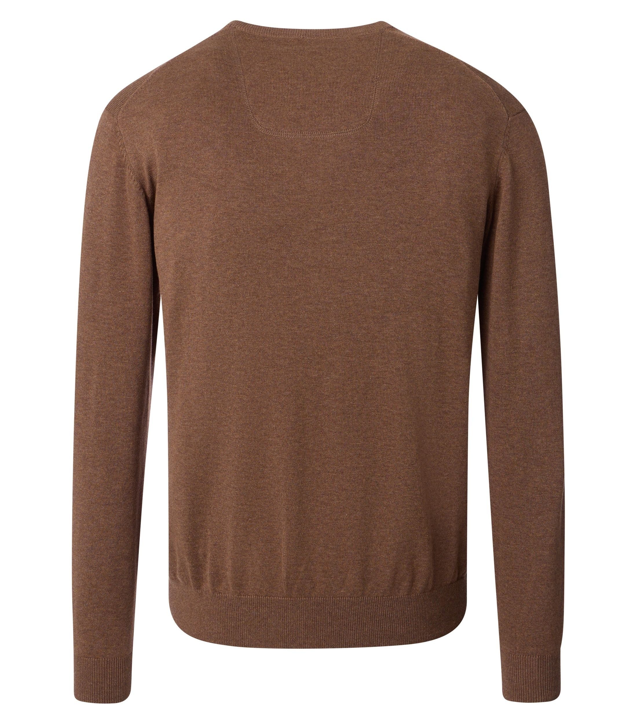 CASAMODA V-Ausschnitt-Pullover CASAMODA Herren Pullover V-Neck Regular Pima-Baumwolle Braun