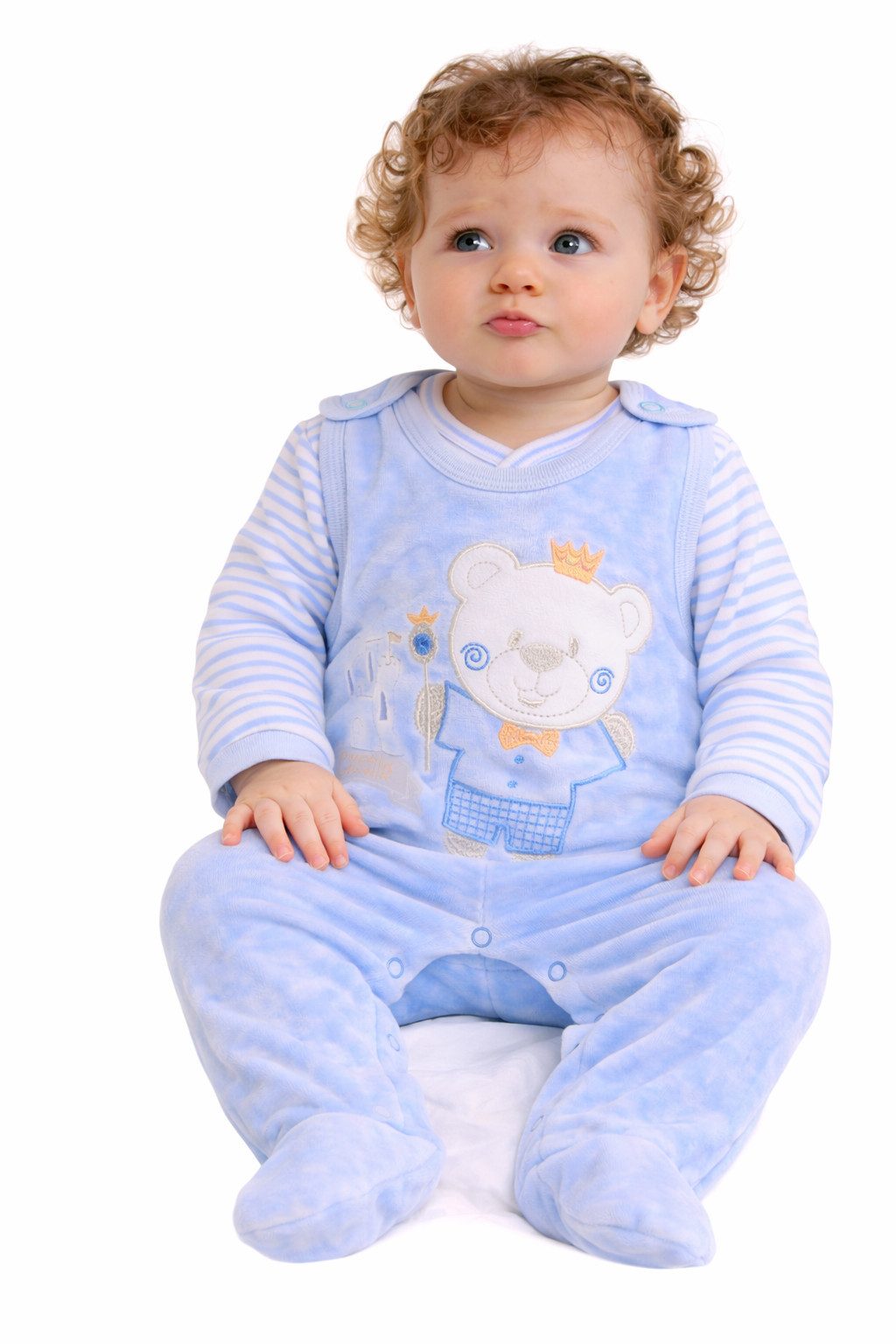 Strampler Erstlingsset in Gblau Stramplerhose und Shirt für Neugeborene