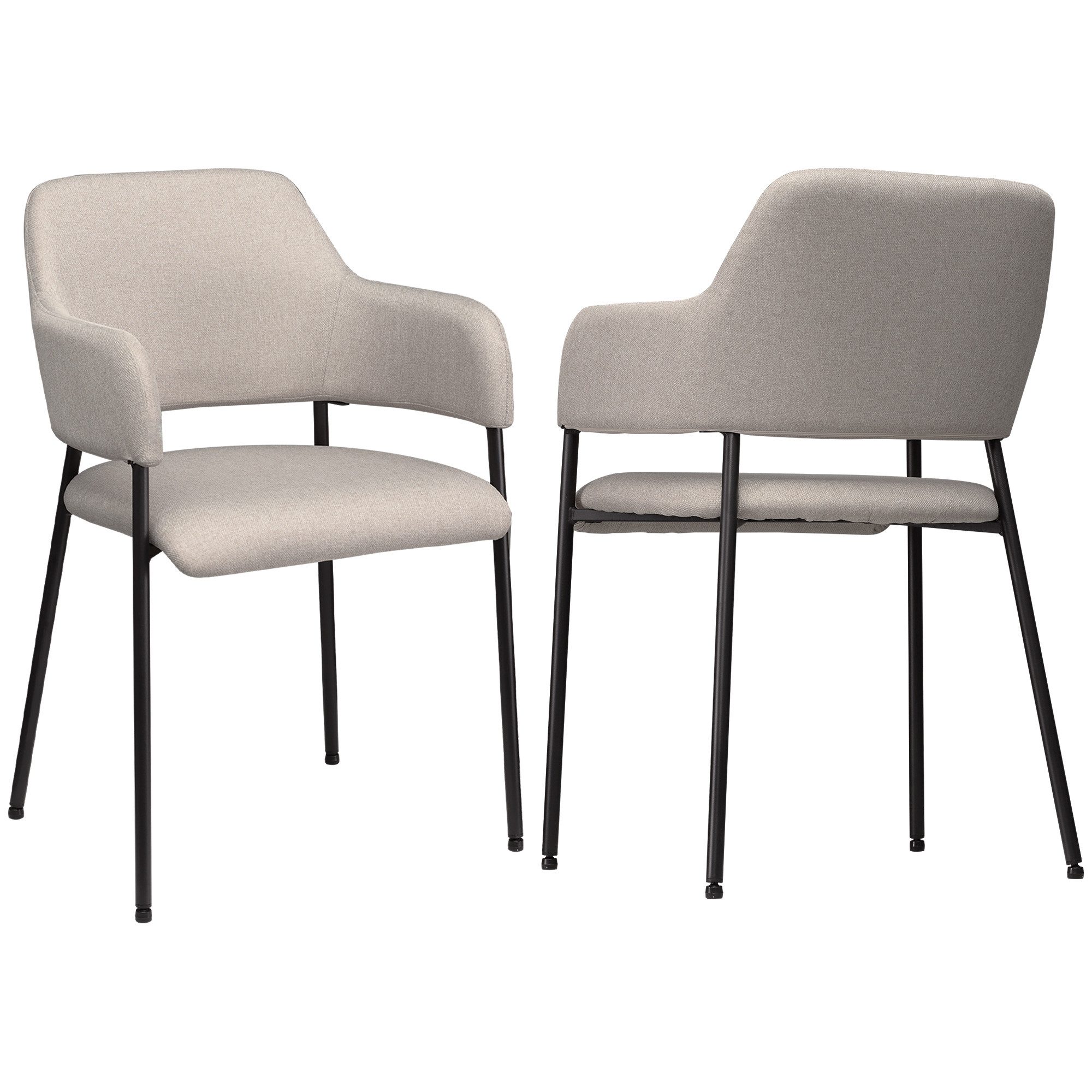 HOMCOM Esszimmerstuhl 2er Set Küchenstuhl mit Armlehnen, Polsterstuhl mit S günstig online kaufen