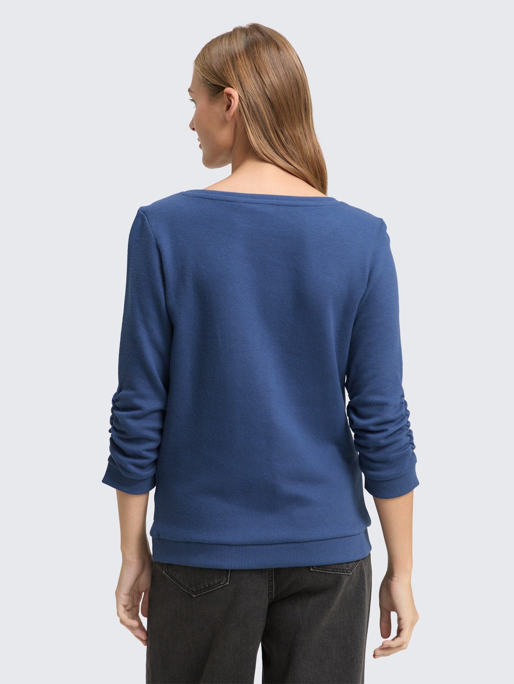 TOM TAILOR Denim Sweatshirt Strick & Sweatshirts Fitted Sweatshirt mit Raffungen
