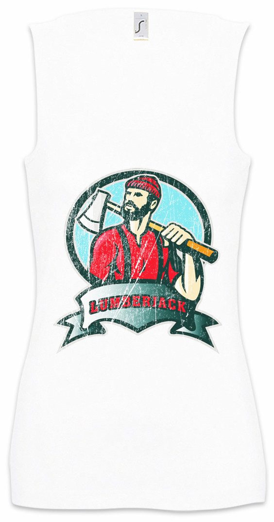 Tanktop Lumberjack IV Ärmelloses Damen T-Shirt Holzfäller Axt Waldarbeiter