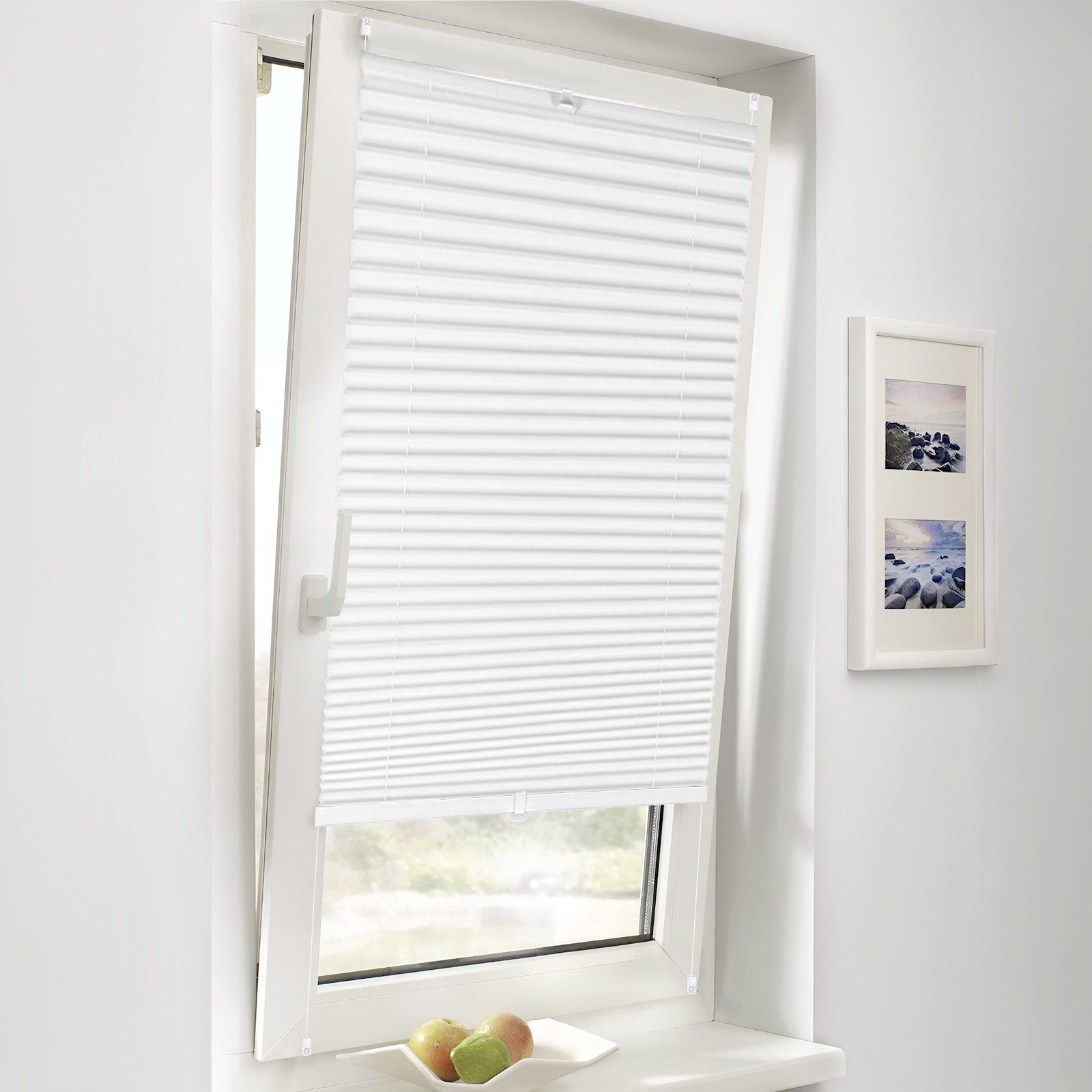 Sekey Plissee Faltrollo Faltenstore ohne Bohren, Lichtschutz, verspannt, bl günstig online kaufen